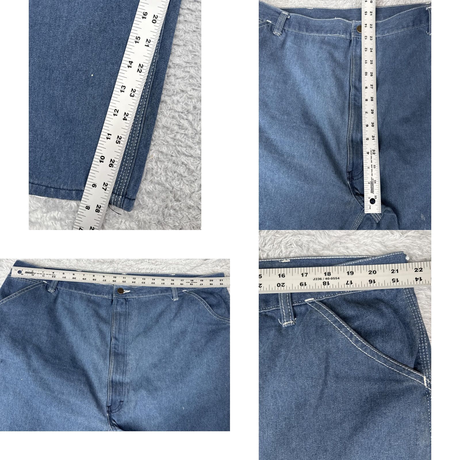 Vintage VINTAGE Roebucks Carpenter Jeans Mens 46x30 Blue Denim Workwear Hammer Loop Regular 5-Pocket Design Jeans Mens Boys Girls Size US 30 / EU 46 - 8 Thumbnail