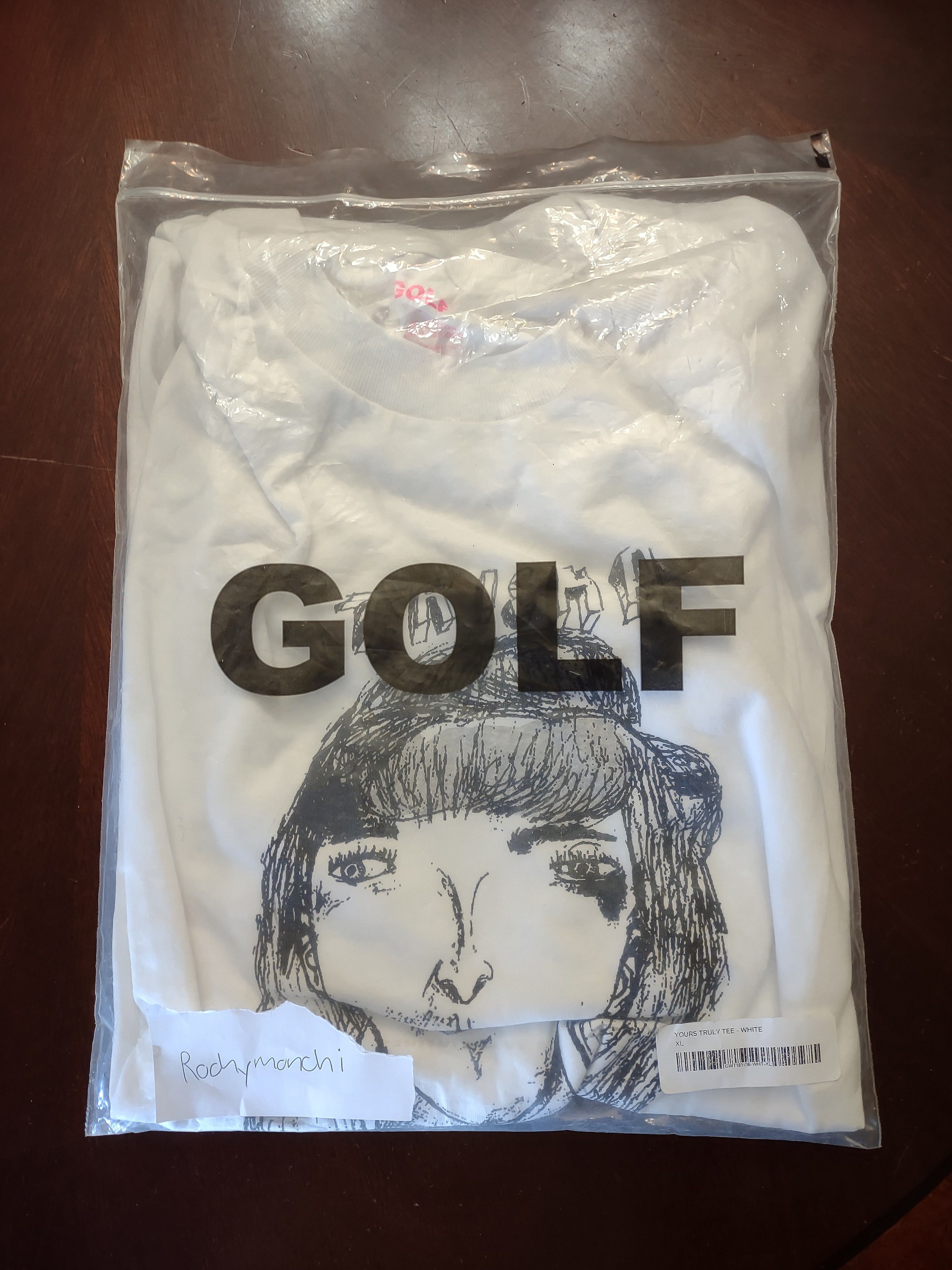 Image of Golf Wang Golf Yours Truly Trisha Drawing T Shirt White Xl, Men's