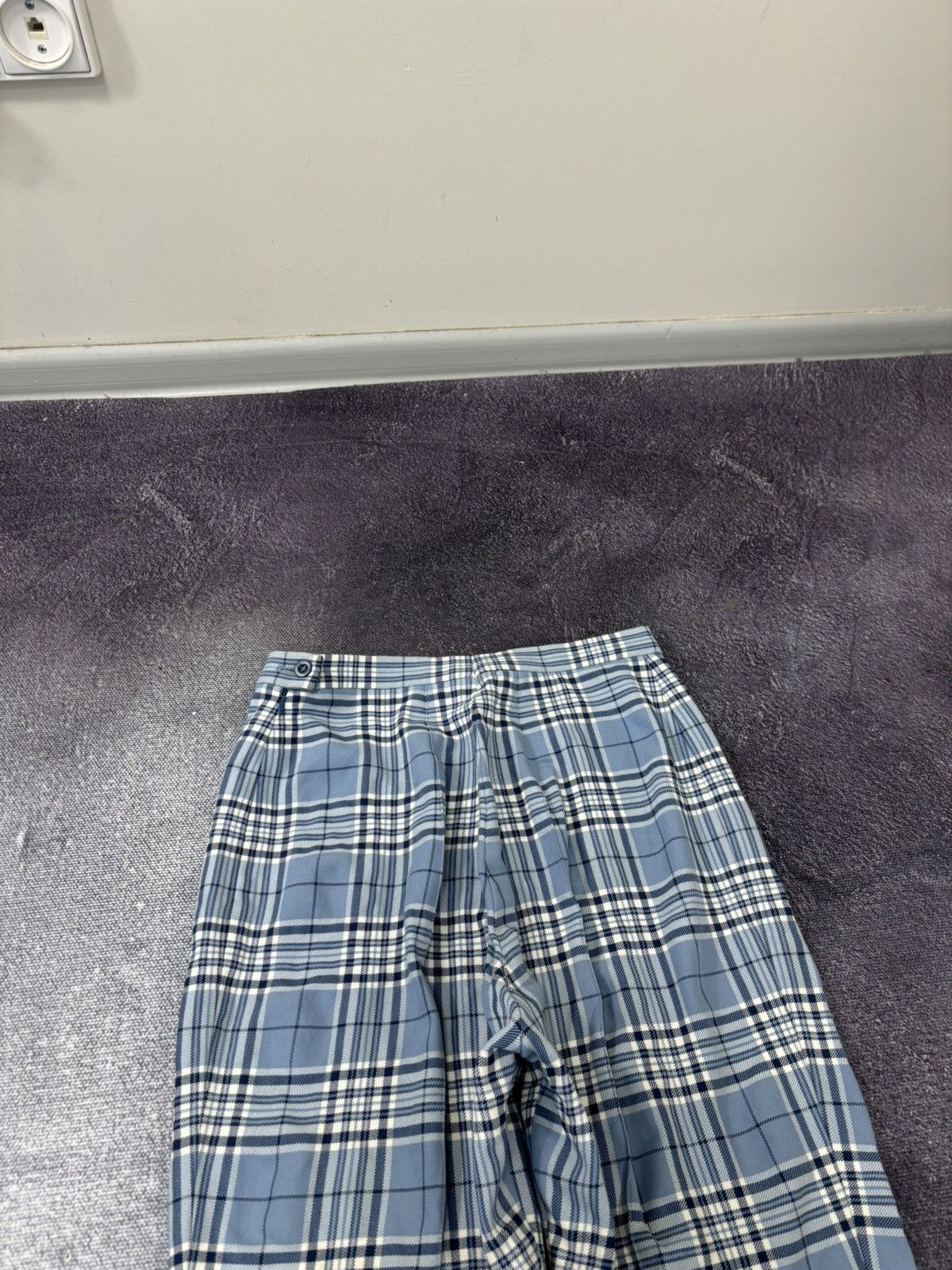 Escada Escada Margaretha Ley Vintage Tartan Check Blue Luxury Pants Size 32" / US 10 / IT 46 - 13 Thumbnail
