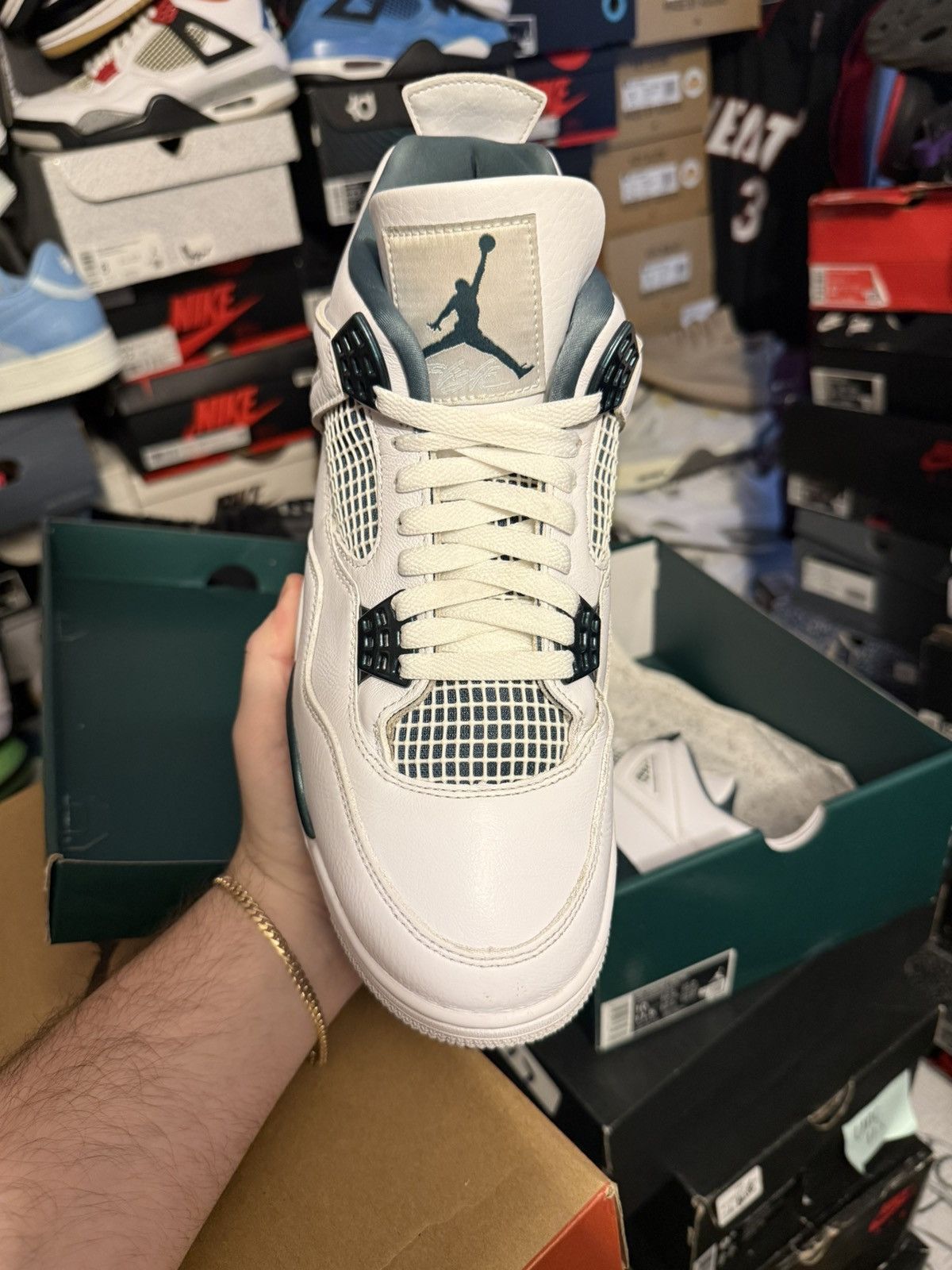 Jordan Brand Jordan retro 4 oxidized green sz 10 Size US 10 / EU 43 - 2 Thumbnail
