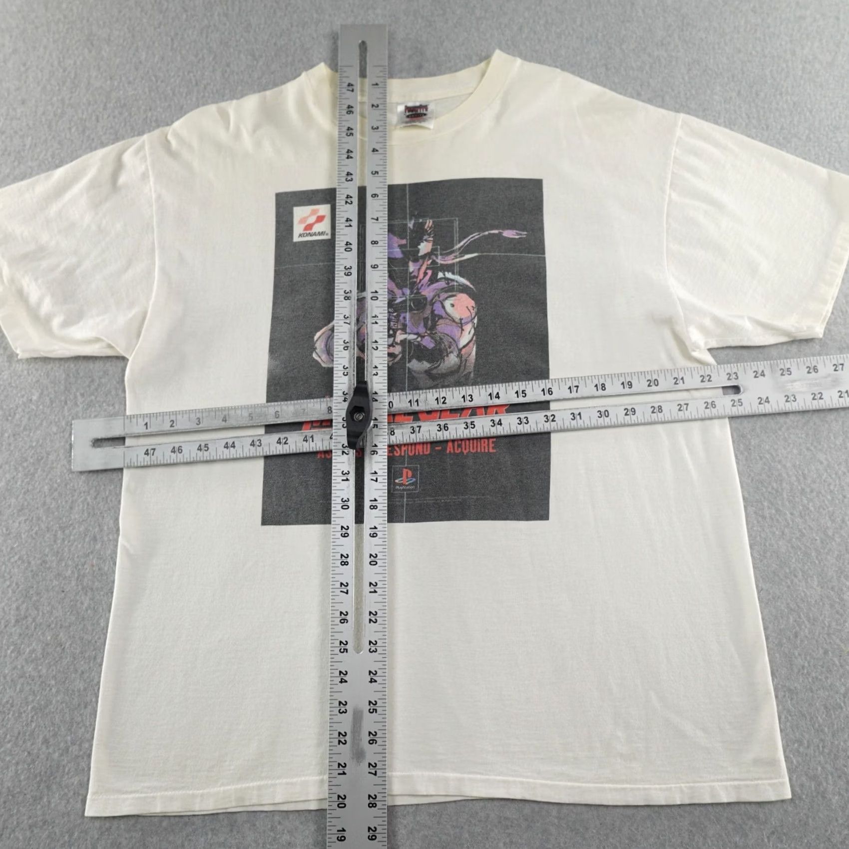 Vintage VINTAGE Power Pro Oneita Nike? Metal Gear Solid Mens XL T-Shirt White 23X28 1998 Shirts Mens XL White Metal Game Shirt Size US XL / EU 56 / 4 - 2 Thumbnail