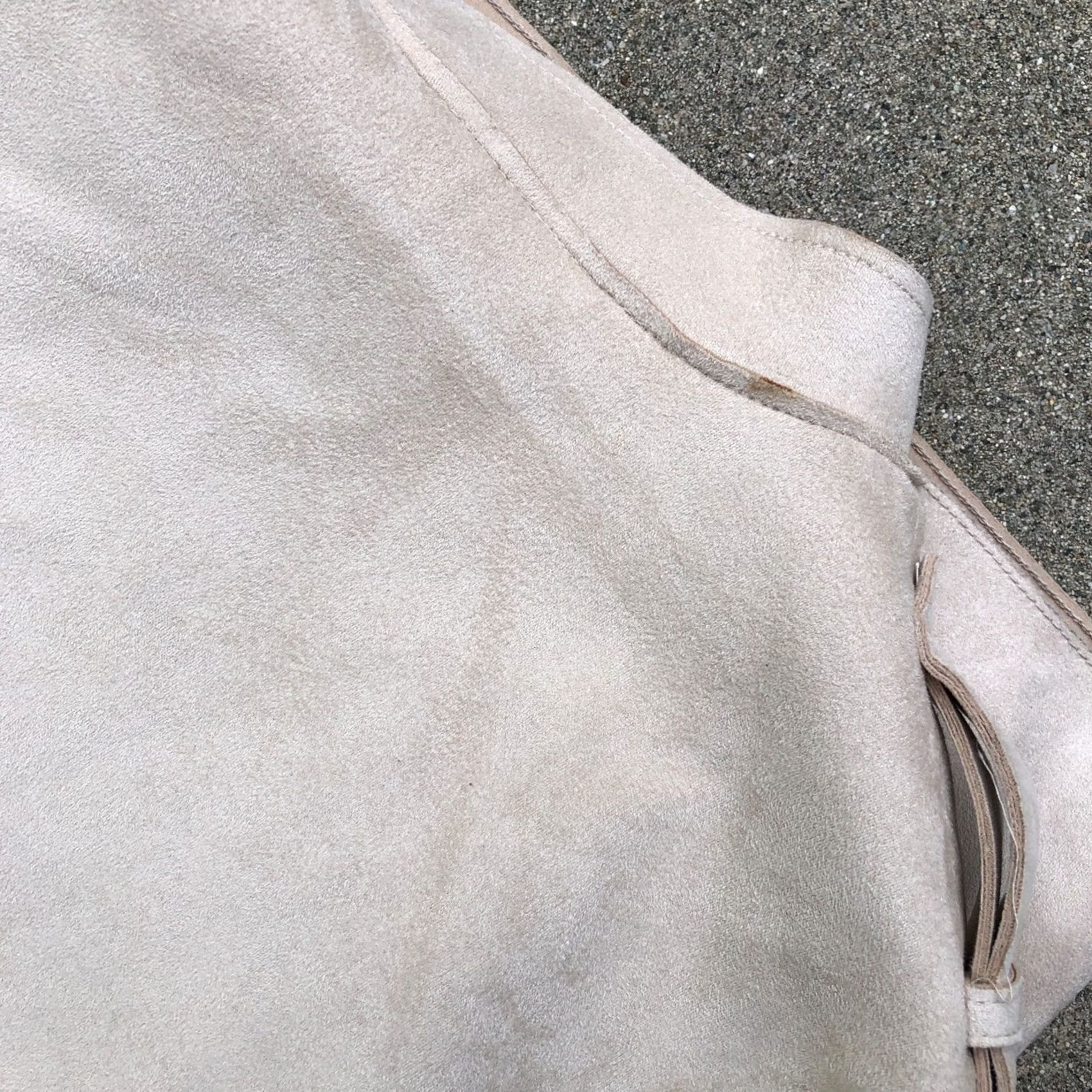 H&M H&M Faux Trench Coat Jacket Women's XS Beige Long Sleeve Faux Suede Long Coat Size XS / US 0-2 / IT 36-38 - 4 Thumbnail