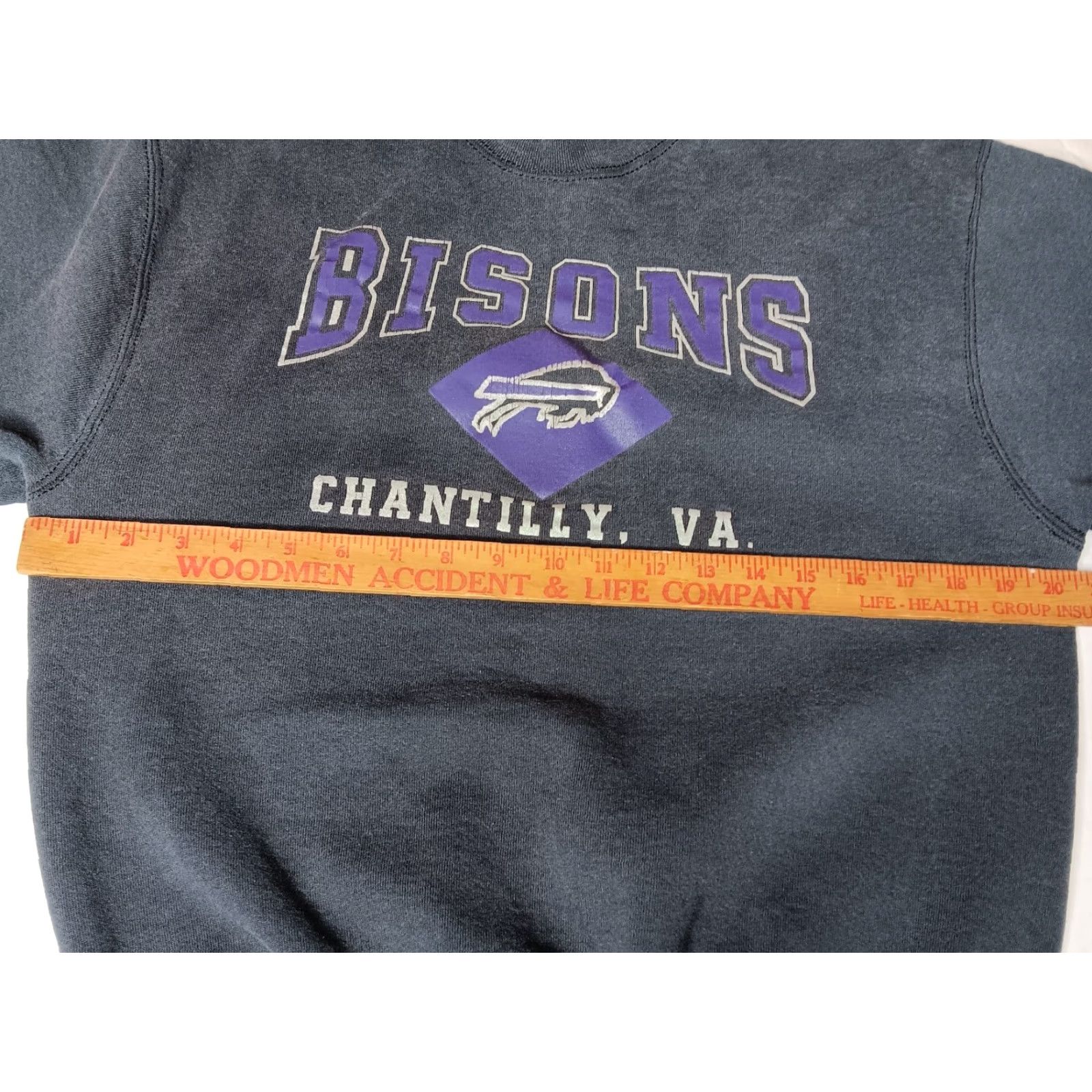 Fruit Of The Loom VINTAGE Fruit of the Loom Heavy Sweatshirt Mens Black Crew Neck M Bisons Virginia Chantilly Athletic Retro Size US M / EU 48-50 / 2 - 7 Thumbnail