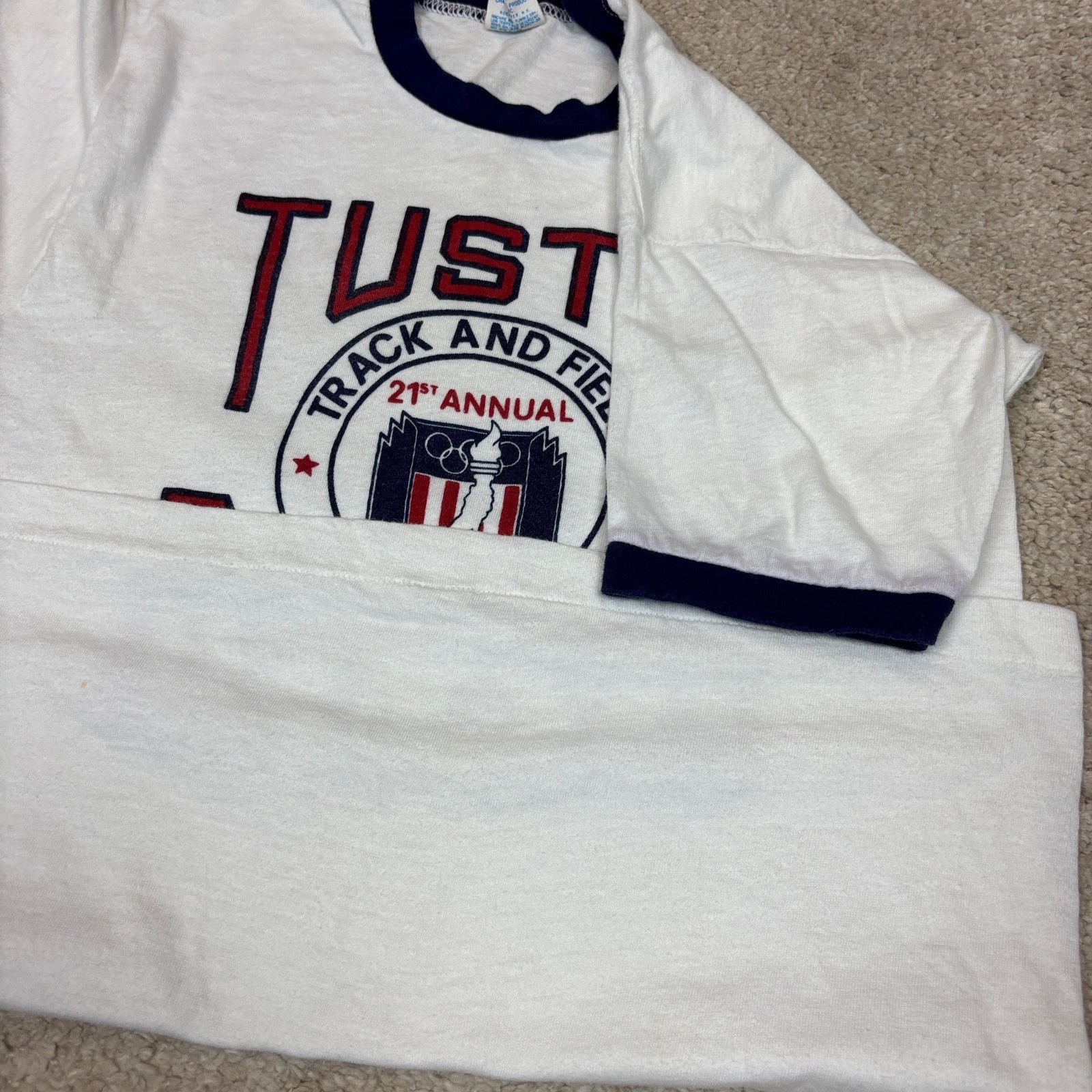 Champion Vintage 70s OC Tustin Relays Champion Blue Bar T Shirt Size US M / EU 48-50 / 2 - 8 Thumbnail