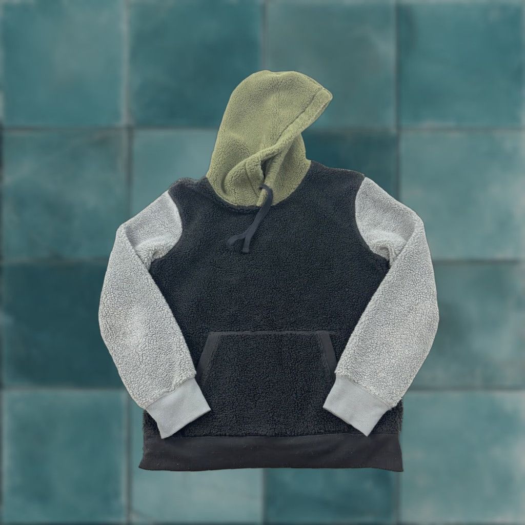 American Eagle Outfitters American Eagle Men's Small Color Block Sherpa Fleece Pullover Hoodie Multicolor Size US S / EU 44-46 / 1 - 1 Thumbnail