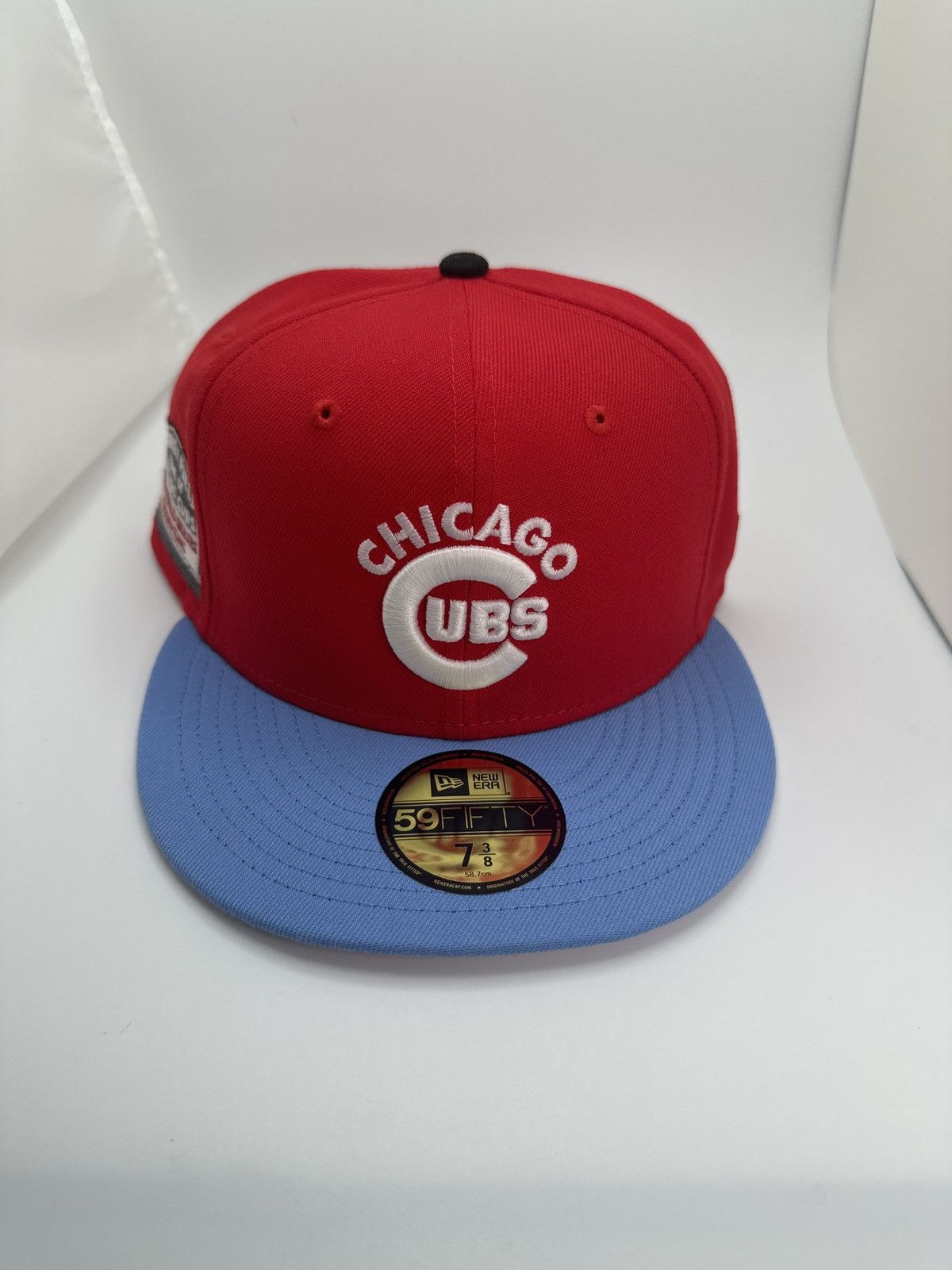 image of Hat Club x Lids Chicago Cubs Banned Patch 7 3/8 Ds in White, Men's