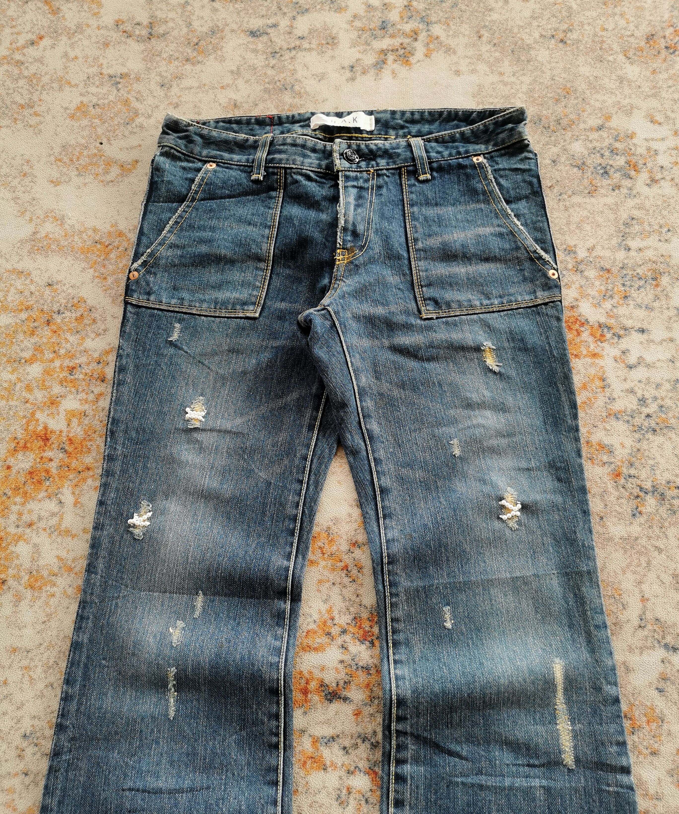 Tornado Mart Avantgarde distressed flared denim jeans SIZE 30'x32' Size US 30 / EU 46 - 3 Thumbnail