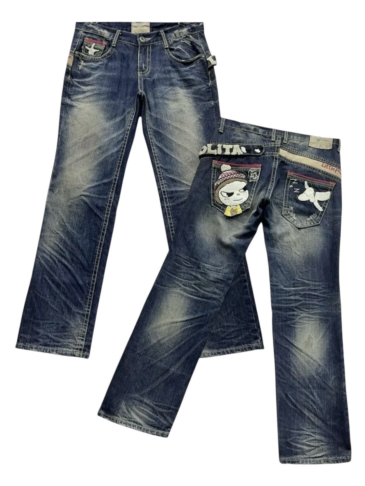 Japanese Brand DOPE🔥YOSHITOMO NARA LOLITA Exotic Vintage Denim Jeans Size US 32 / EU 48 - 2 Thumbnail
