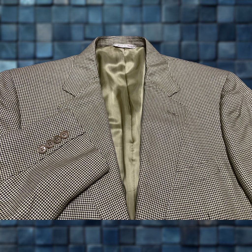 Canali Blazer Mens 2-Button Silk Wool Blend Multicolor Plaid Jacket Regular 44 Chest Mens
