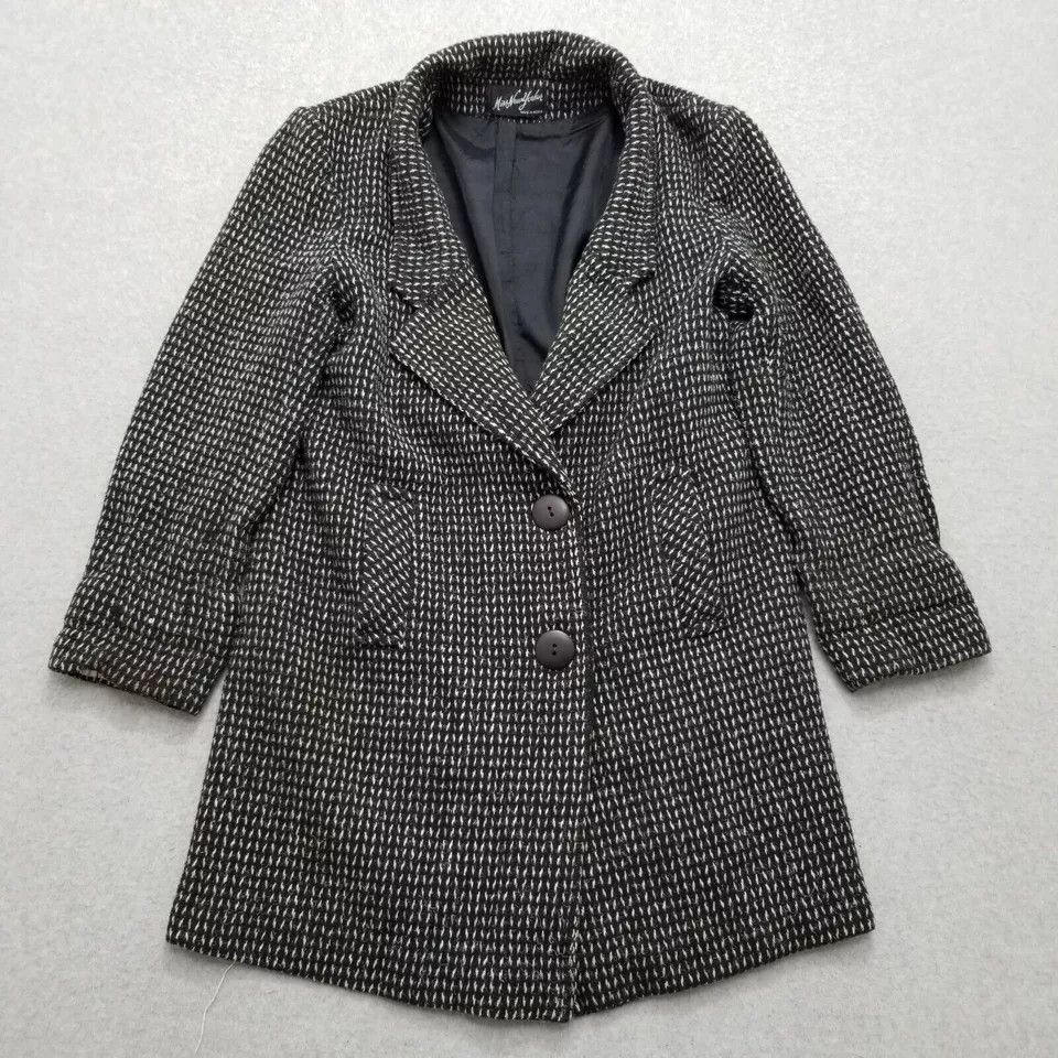 Other Miss New Yorker Coat Womens Large Black Wool Blend Pockets Size L / US 10 / IT 46 - 7 Thumbnail