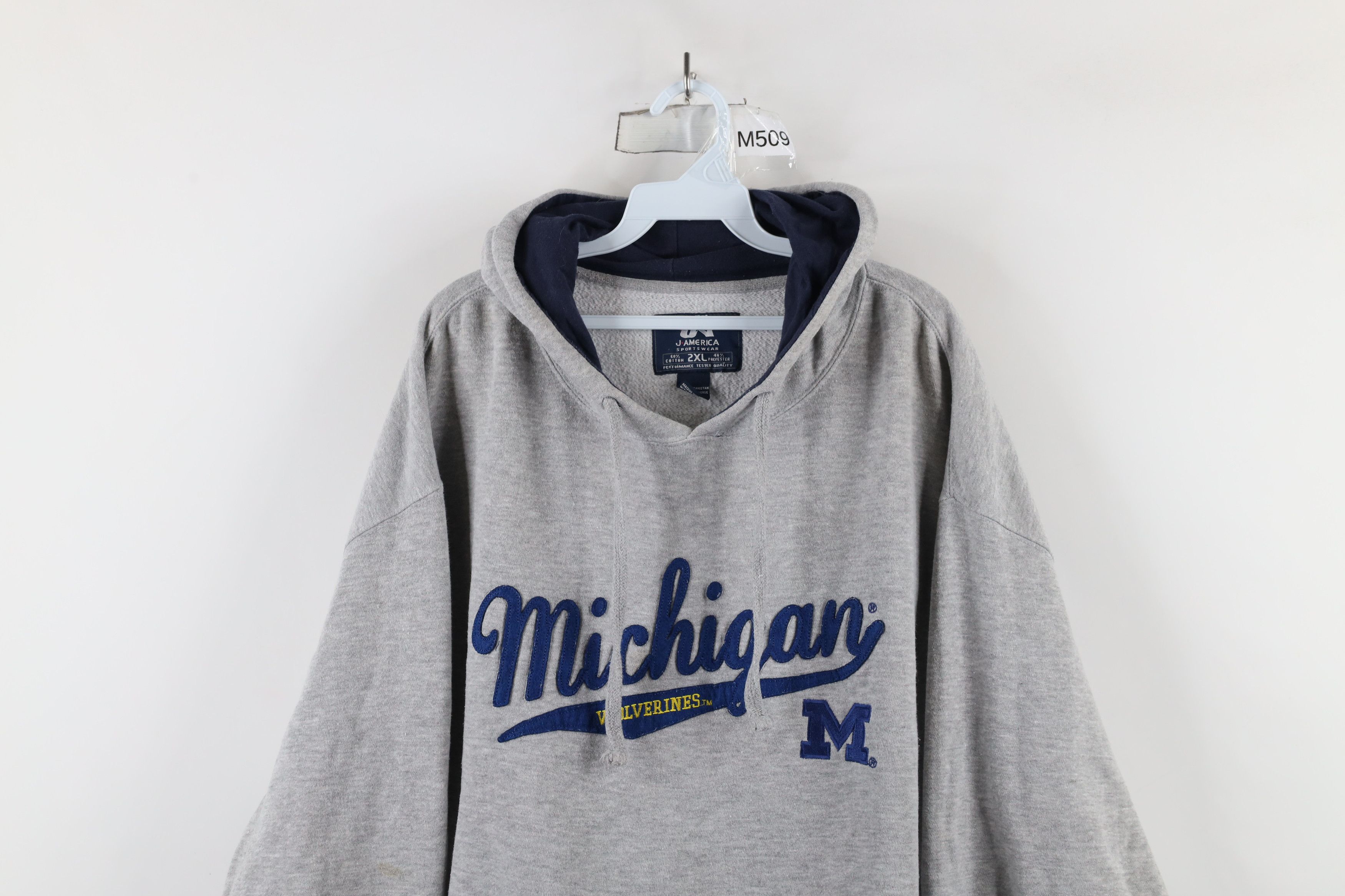 Vintage Vintage 90s Spell Out Script University of Michigan Hoodie Size US XXL / EU 58 / 5 - 2 Thumbnail