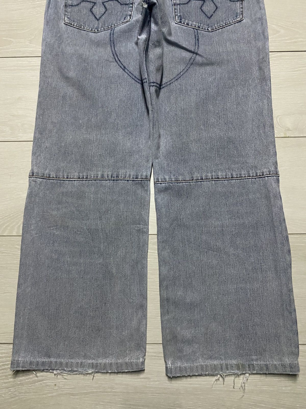 Japanese Brand Vintage KissMark Japan Double Knee StoneWash Baggy Jeans Size US 35 - 6 Thumbnail