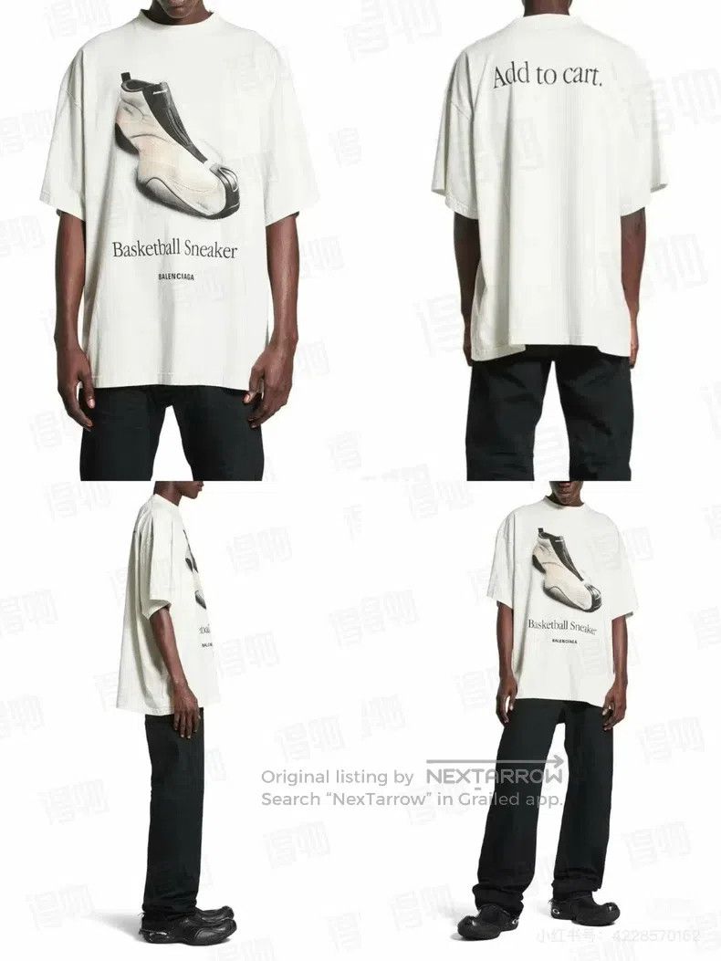 Balenciaga Balenciaga Basketball Shoe Logo T-Shirt Size US S / EU 44-46 / 1 - 7 Thumbnail