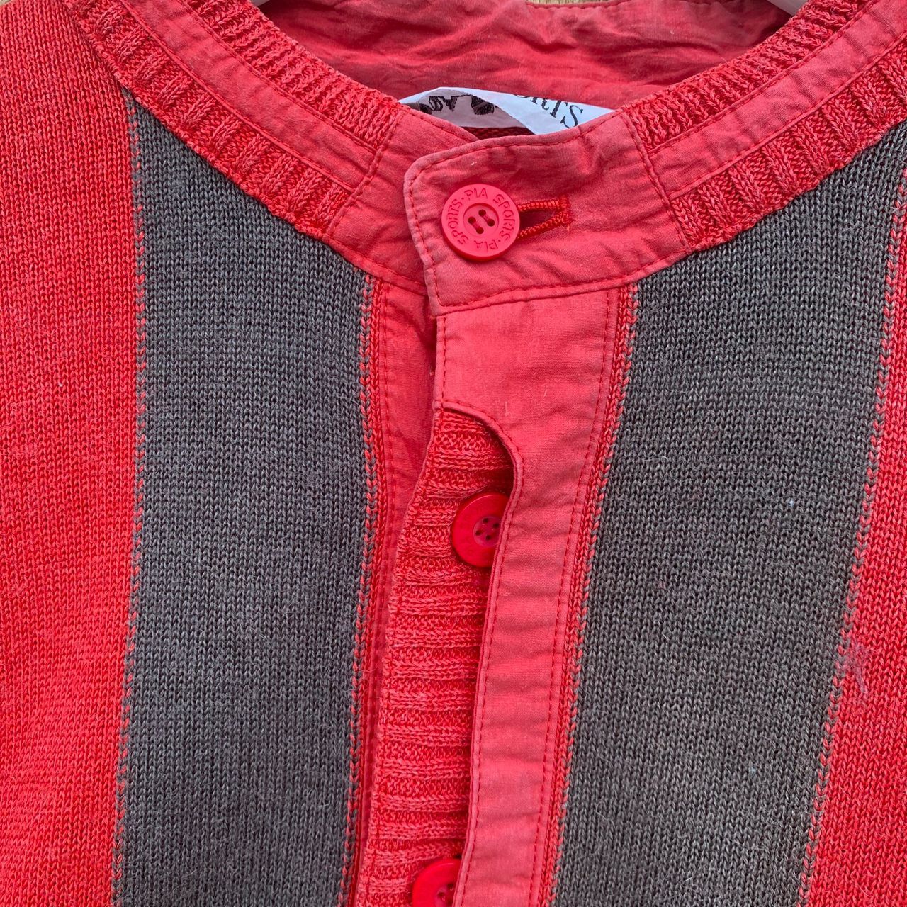 Japanese Brand Vintage Pia Sport Stripe Knitwear Cardigan Size US L / EU 52-54 / 3 - 9 Thumbnail
