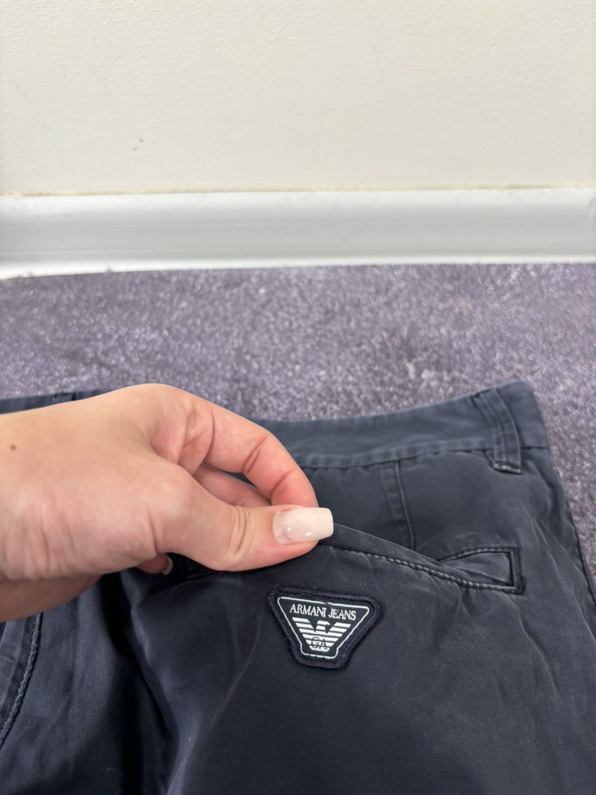 Armani Armani Jeans Men’s Faded Navy Slim Fit Luxury Pants Trousers Size US 34 / EU 50 - 7 Thumbnail