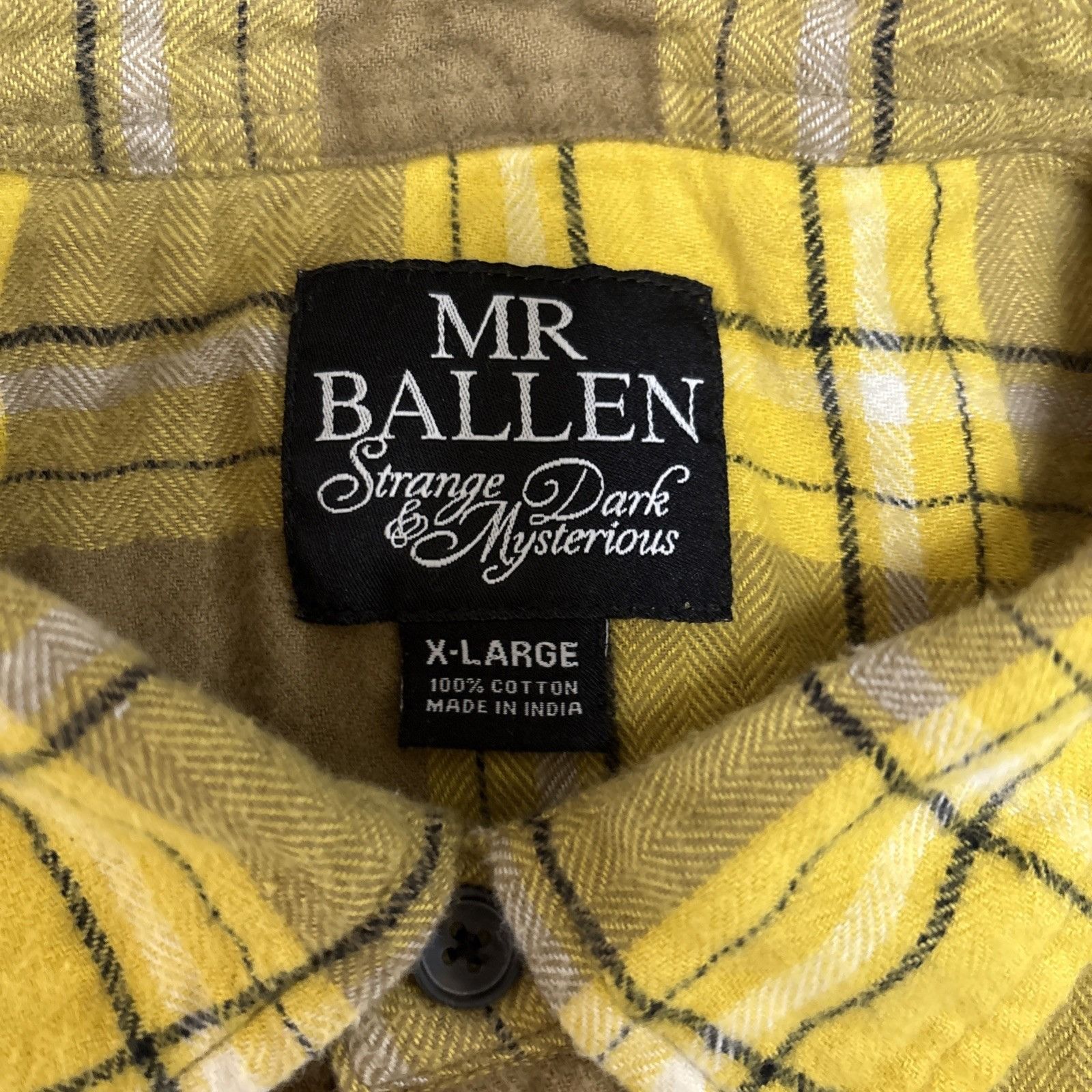 Other MR BALLEN Shirt Mens XL Yellow Black Plaid Flannel Strange D Size US XL / EU 56 / 4 - 6 Thumbnail