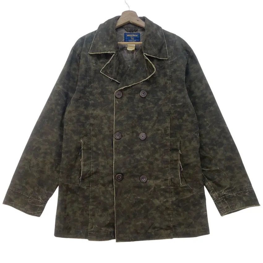 Woolrich Woolen Mills Vtg Woolrich Camouflage Distressed Double Breasted Jacket Size US M / EU 48-50 / 2 - 1 Thumbnail