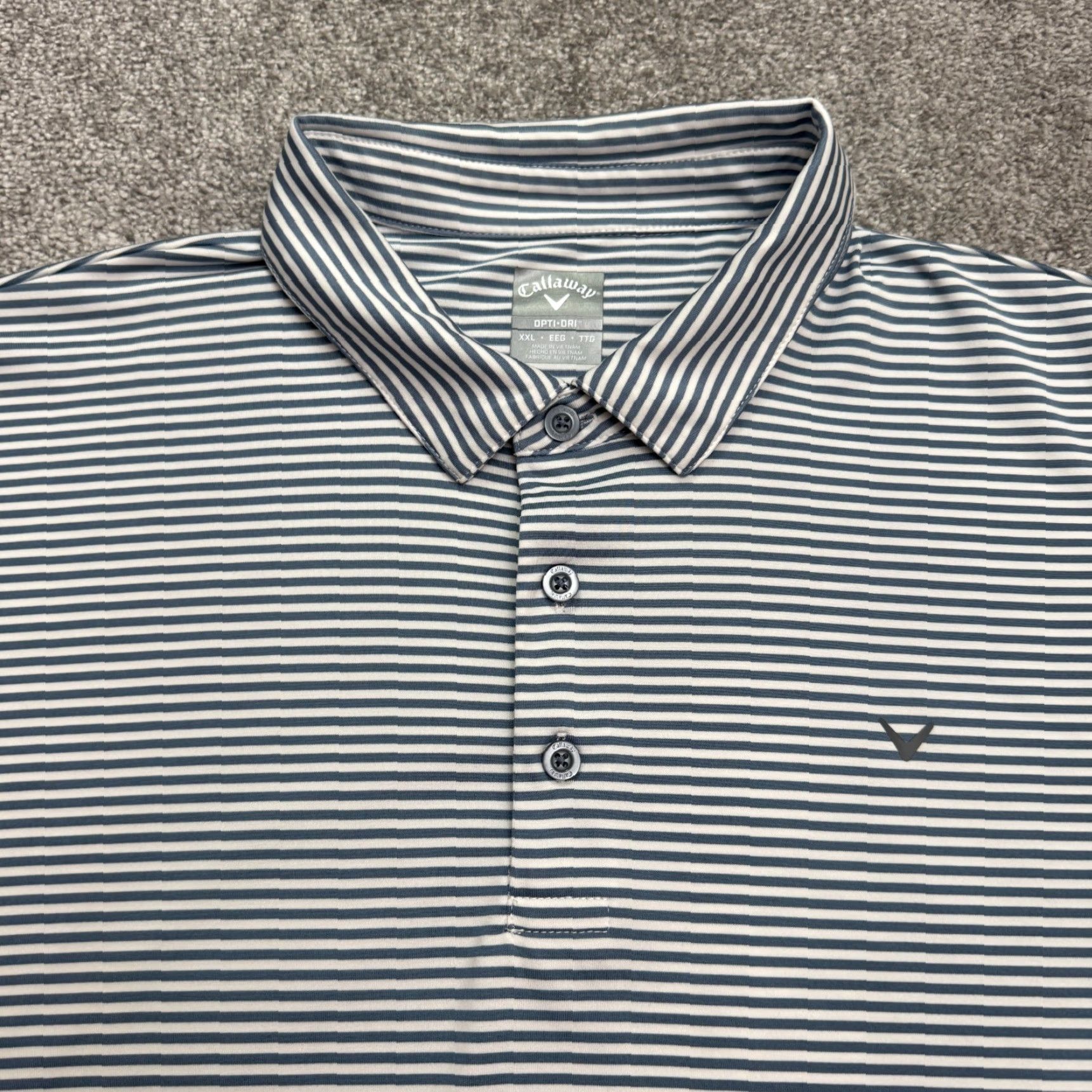 Callaway Callaway Opti-Dri Golf Polo Shirt Men 2XL Striped Blue White Performance Breathable Casual Sports Polo Adults Mens Size US XXL / EU 58 / 5 - 3 Thumbnail