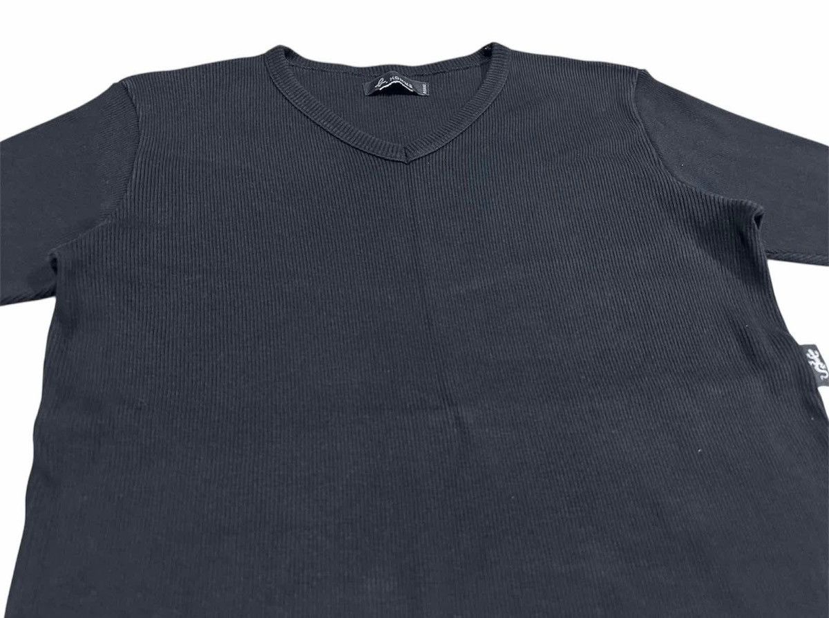 Designer × Japanese Brand × agnes b. 🔥Vintage Agnes B Homme Black Ribbed Knit Tee Size US L / EU 52-54 / 3 - 2 Thumbnail