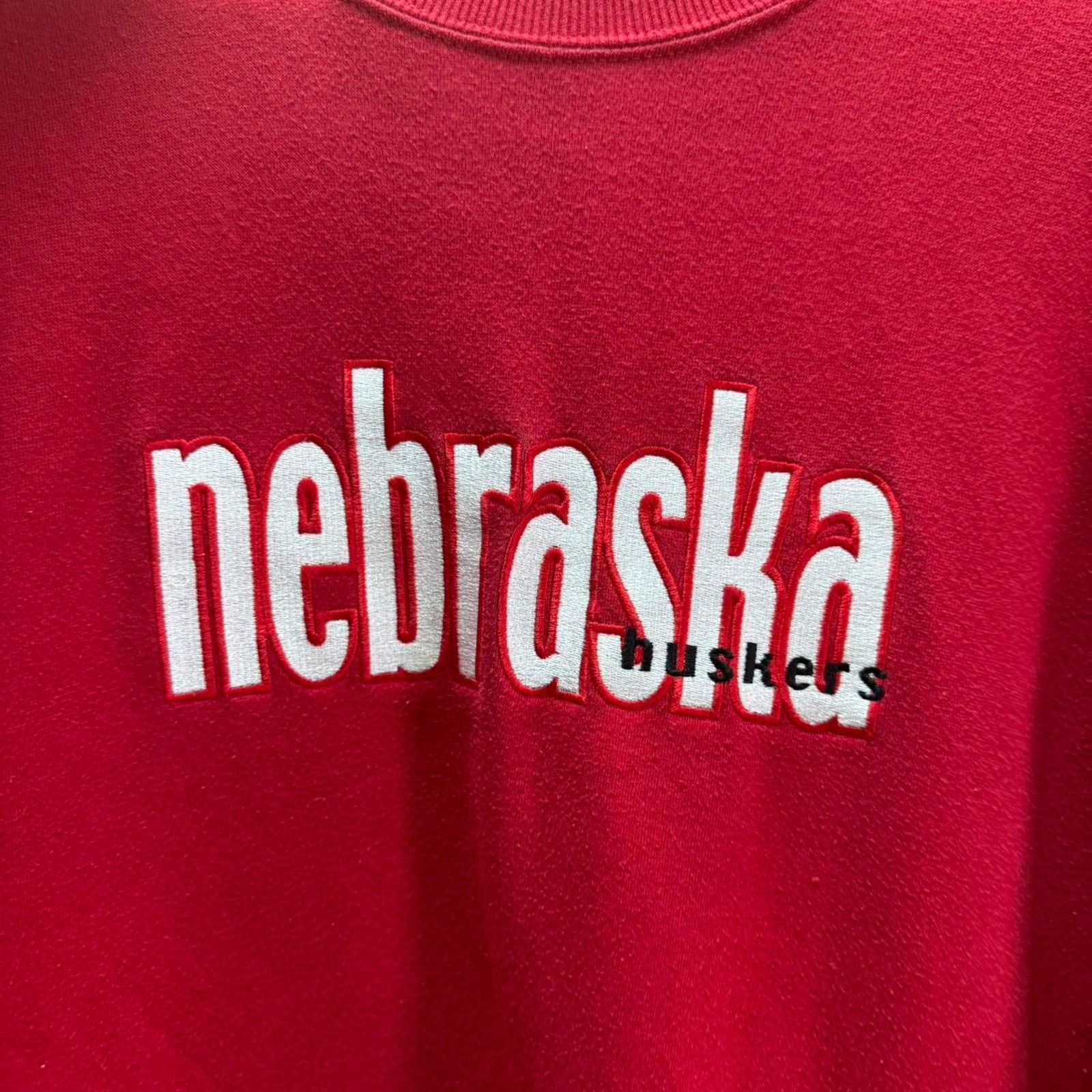 Vintage Vintage 90s Nebraska Huskers Striped Sleeve Crewneck Size US M / EU 48-50 / 2 - 3 Thumbnail