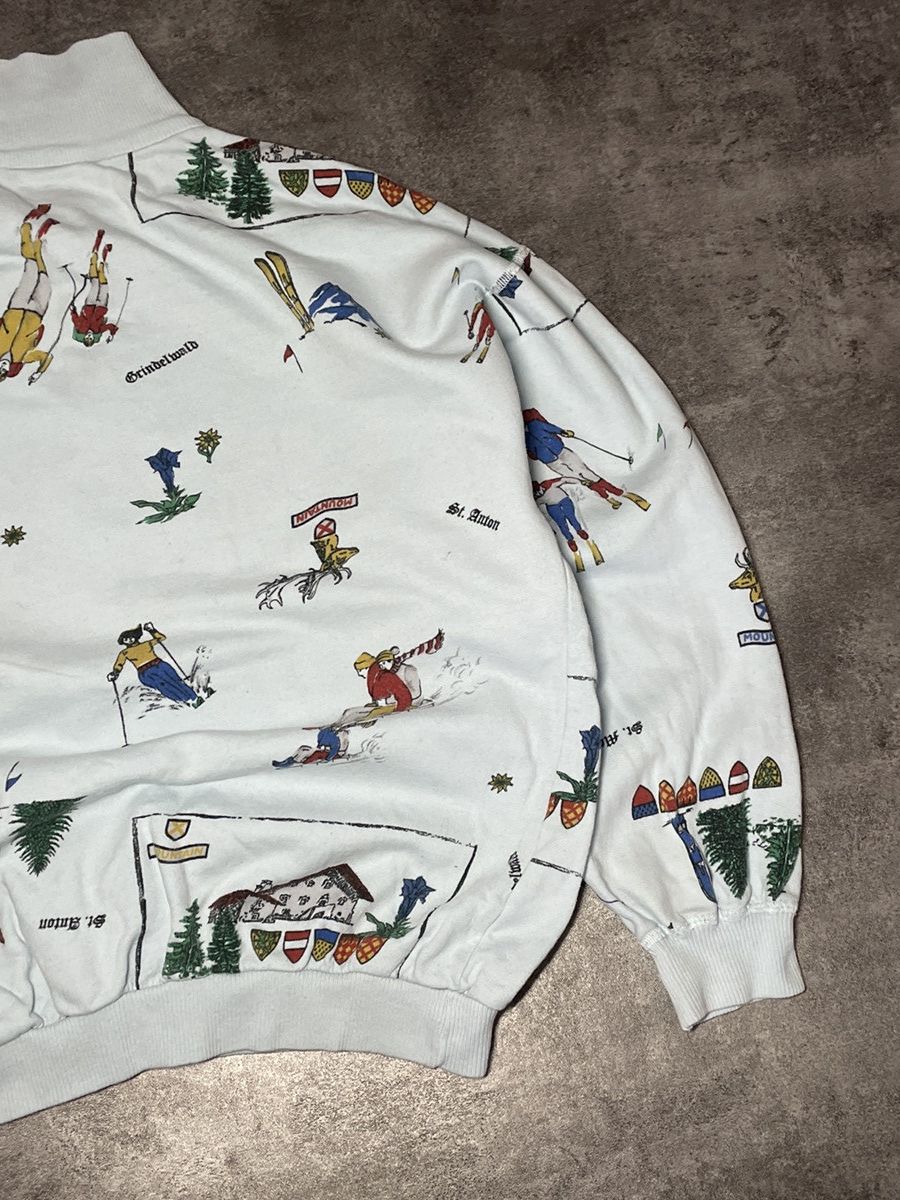 Vintage 🔥RARE🔥Vintage 90s Sweatshirt Ski AOP Boxy Fit Cozy Hype Size US XS / EU 42 / 0 - 6 Thumbnail