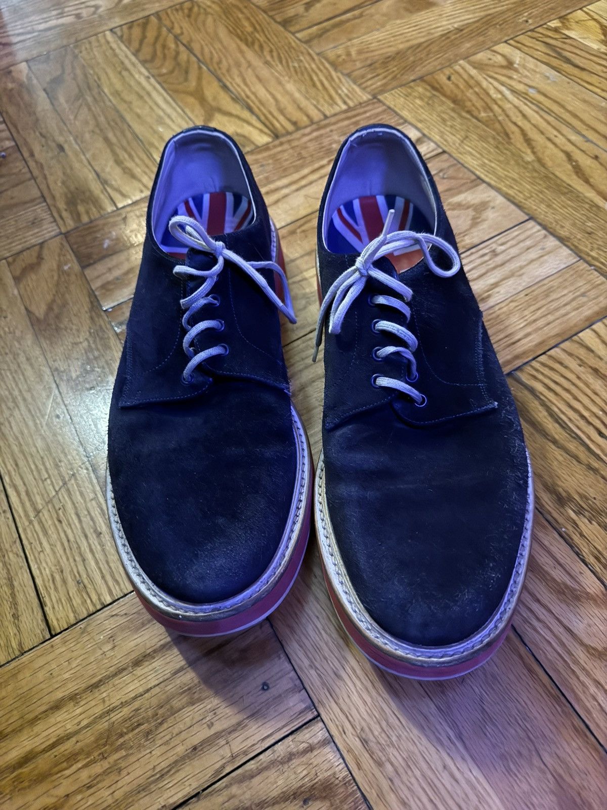 Church's Church’s London Special Edition Navy Suede Derby Shoes UK9 Size US 10 / EU 43 - 3 Thumbnail