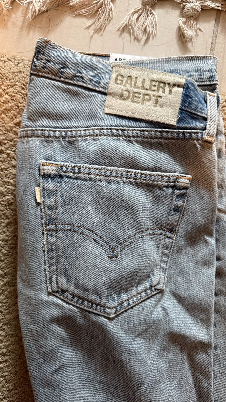 Gallery Dept. Gallery Dept. Light Blue Paint Splatter Flared Denim Men's Size US 33 - 7 Thumbnail