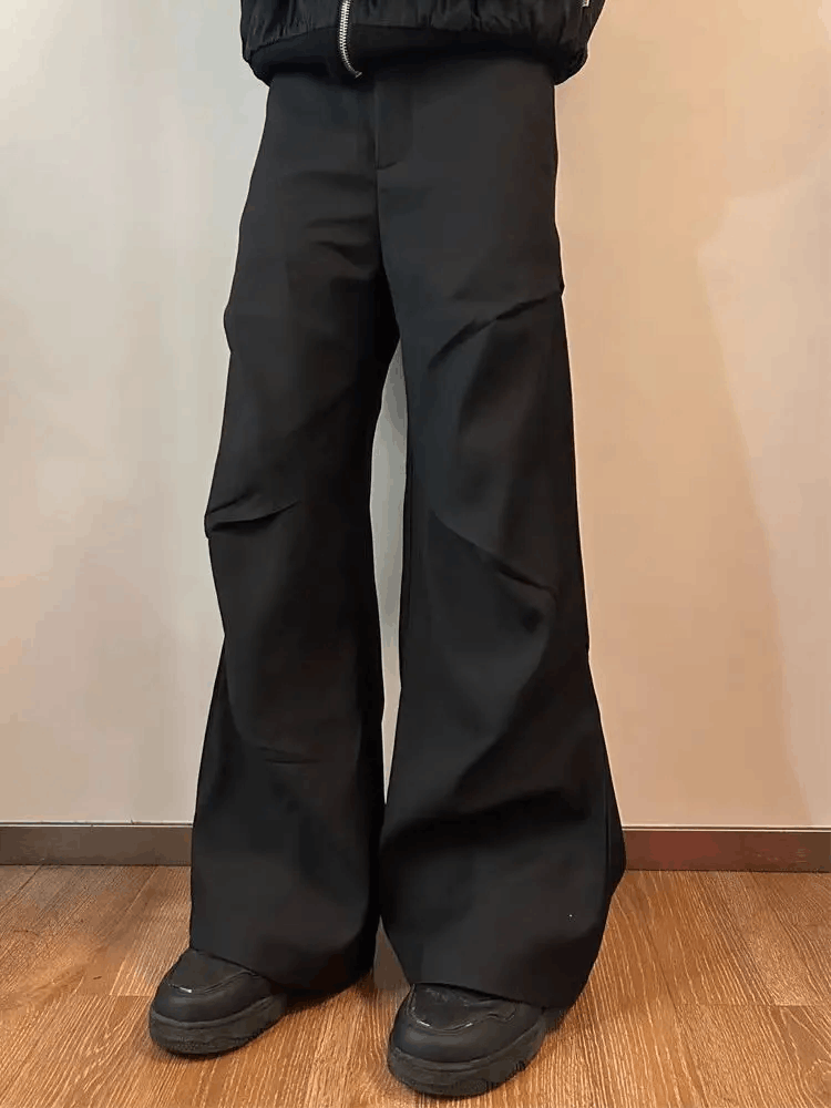 Japanese Brand × Vintage Black retro baggy slightly flared casual pants Size US 30 / EU 46 - 1 Thumbnail