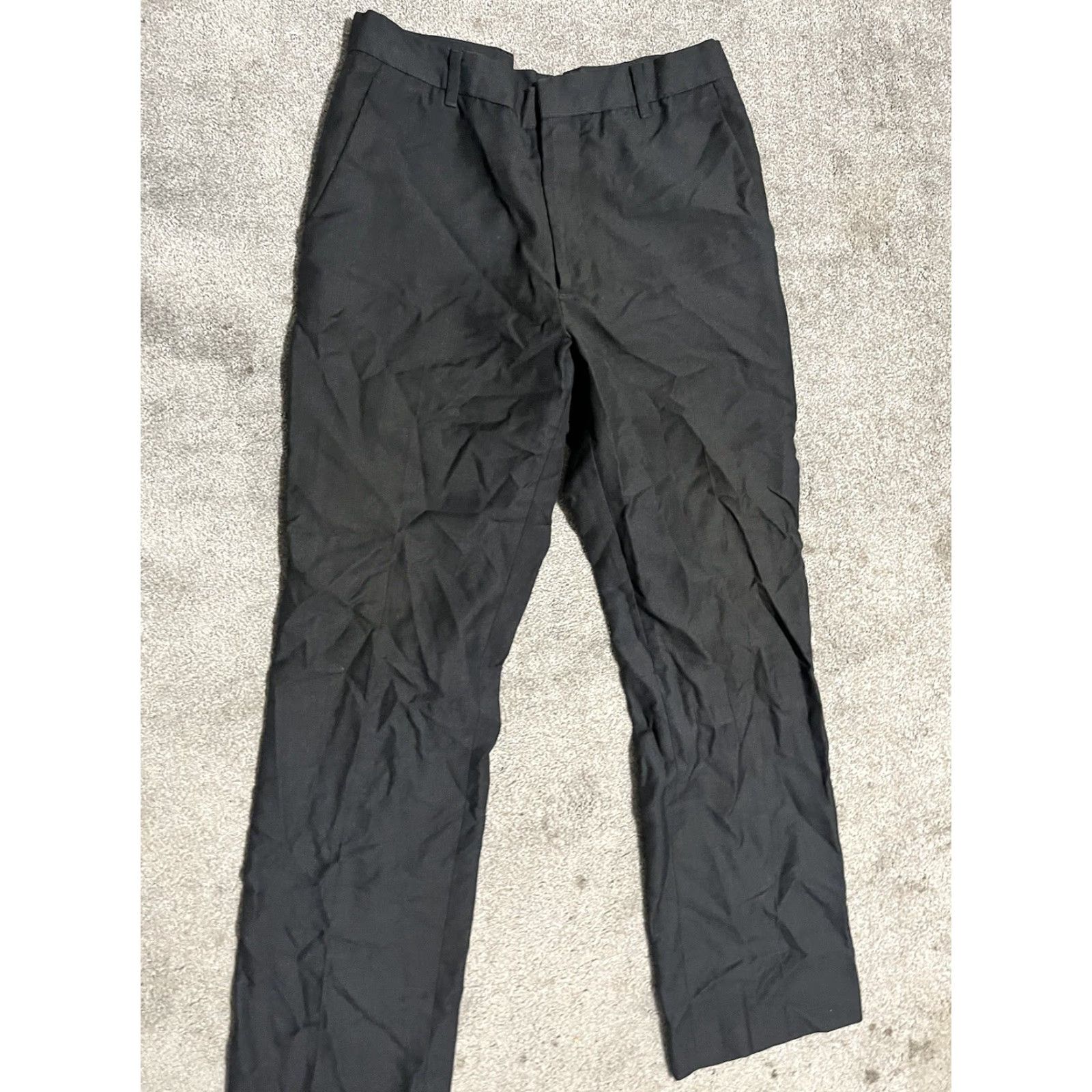 Perry Ellis Perry Ellis Portfolio Pants Slacks Black Flat Front Modern Fit 29x30 Belt Loops Dress Pants Men Regular Solid Modern Version Size US 29 - 2 Thumbnail