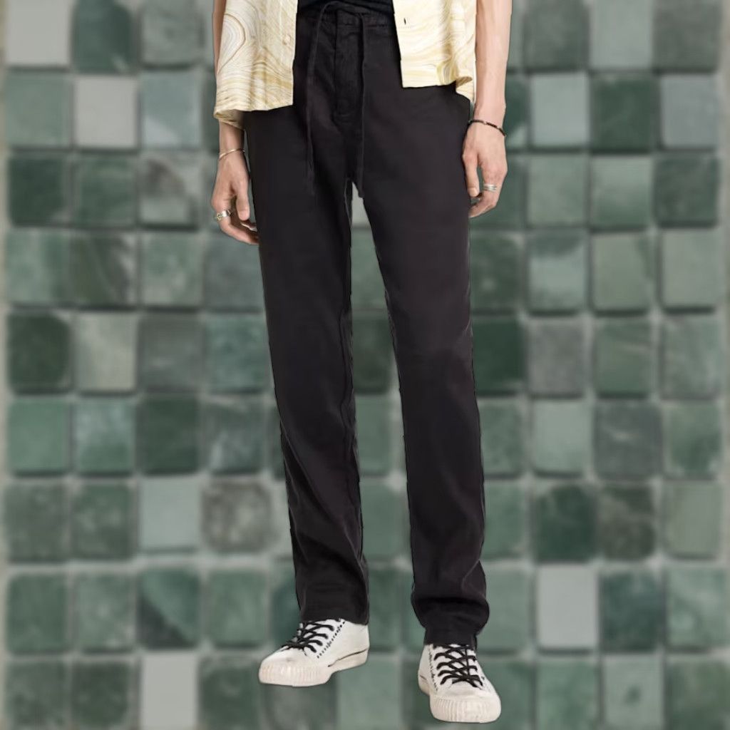 John Varvatos John Varvatos Campos Pants Men 40x33 Black Linen Blend Relaxed Fit NWT 248 Size US 40 / EU 56 - 1 Thumbnail