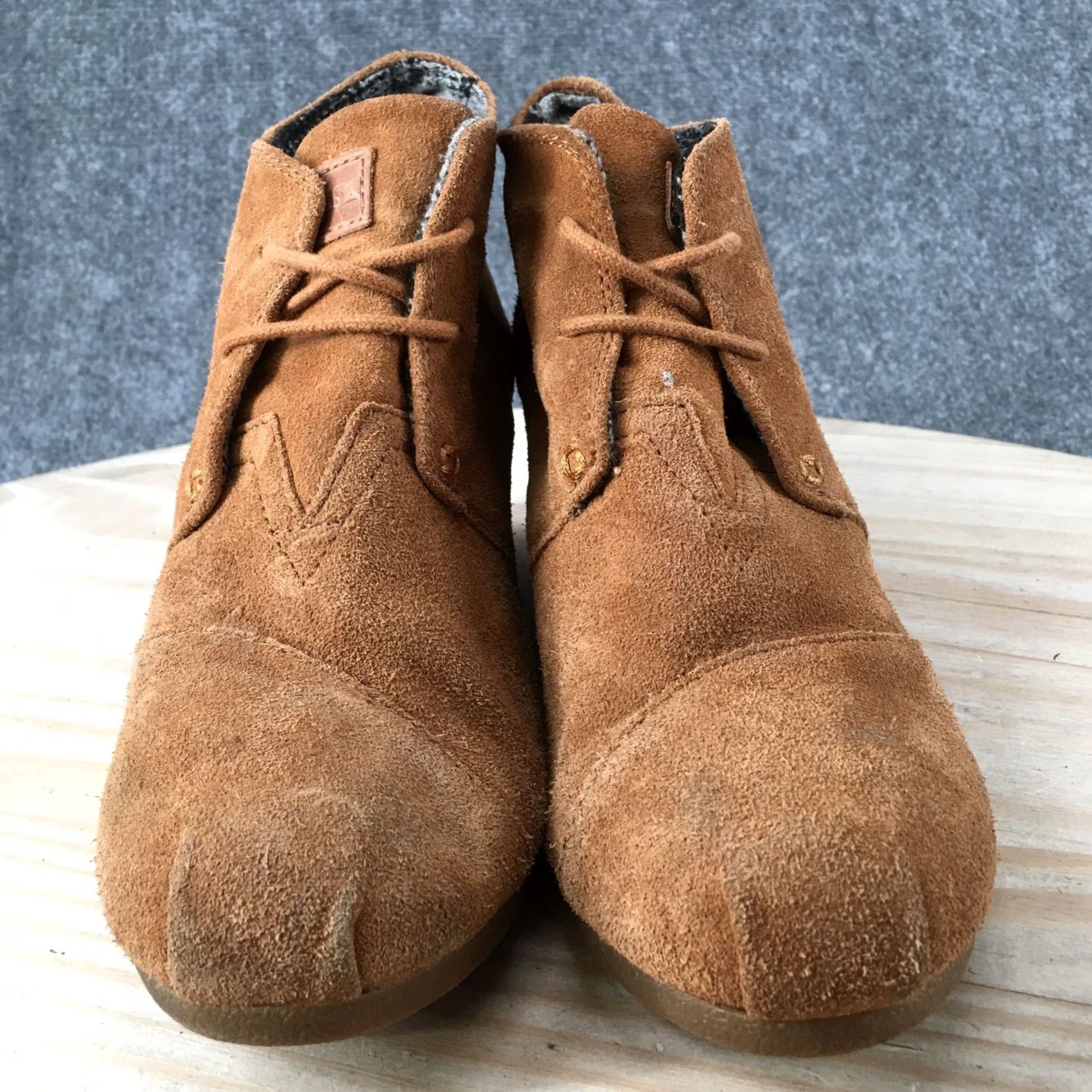 Toms TOMS Boots Womens 8.5 Desert Wedge Ankle Bootie Brown Suede Lace Up Casual Shoes Size US 9 / IT 39 - 7 Thumbnail