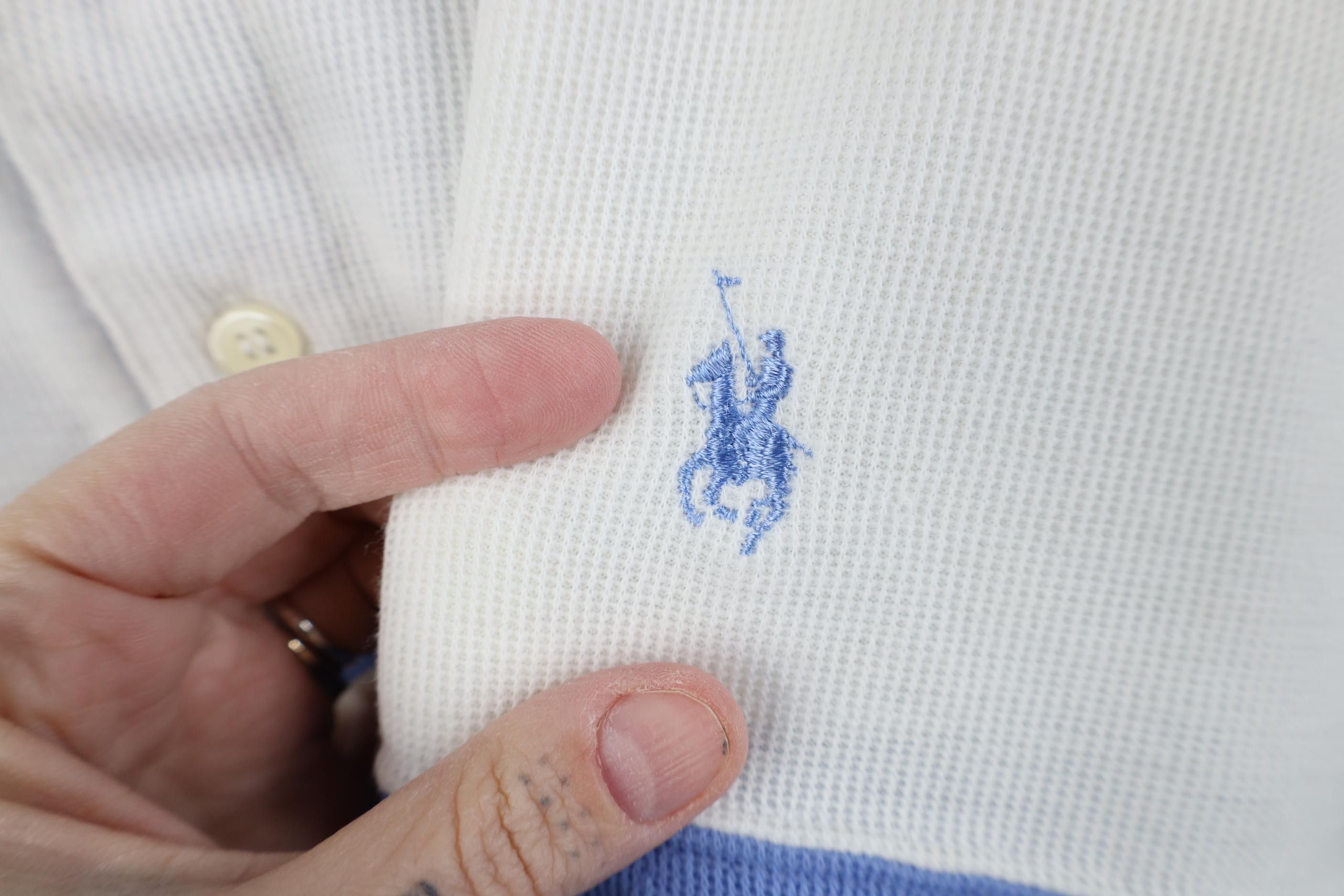 Vintage Vintage 90s Streetwear Block Thermal Knit Golf Polo Shirt Size US XXL / EU 58 / 5 - 4 Thumbnail