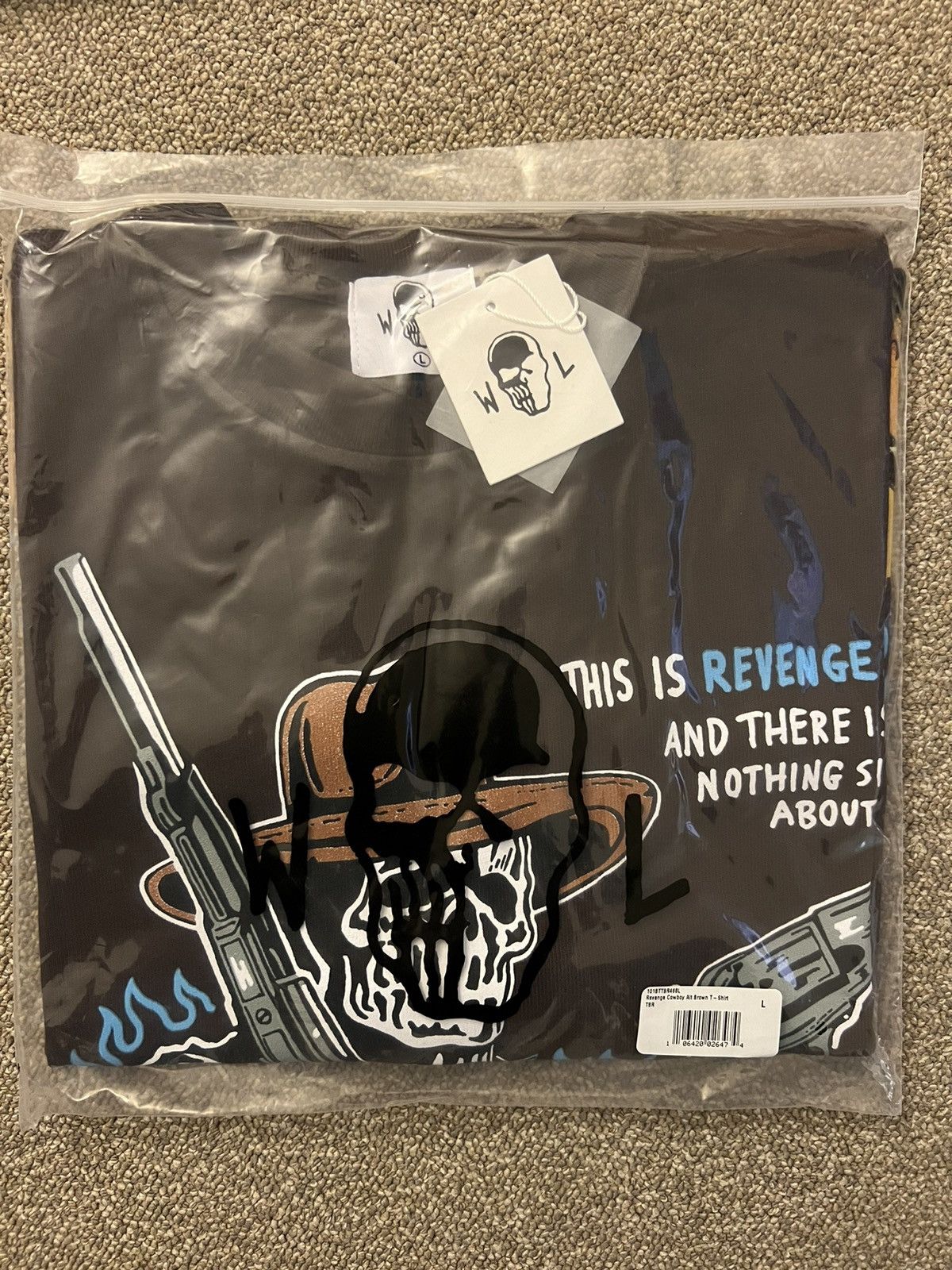 image of Warren Lotas Revenge Cowboy Alt Brown T-Shirt, Men's (Size Large)