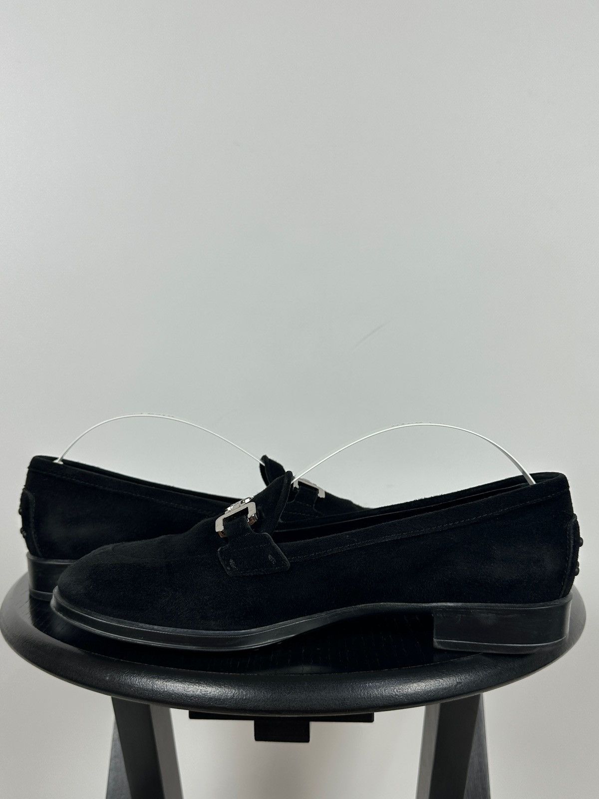 Tod's Tod’s Black Suede Horsebit Buckle Loafers Size US 6.5 / IT 36.5 - 9 Thumbnail