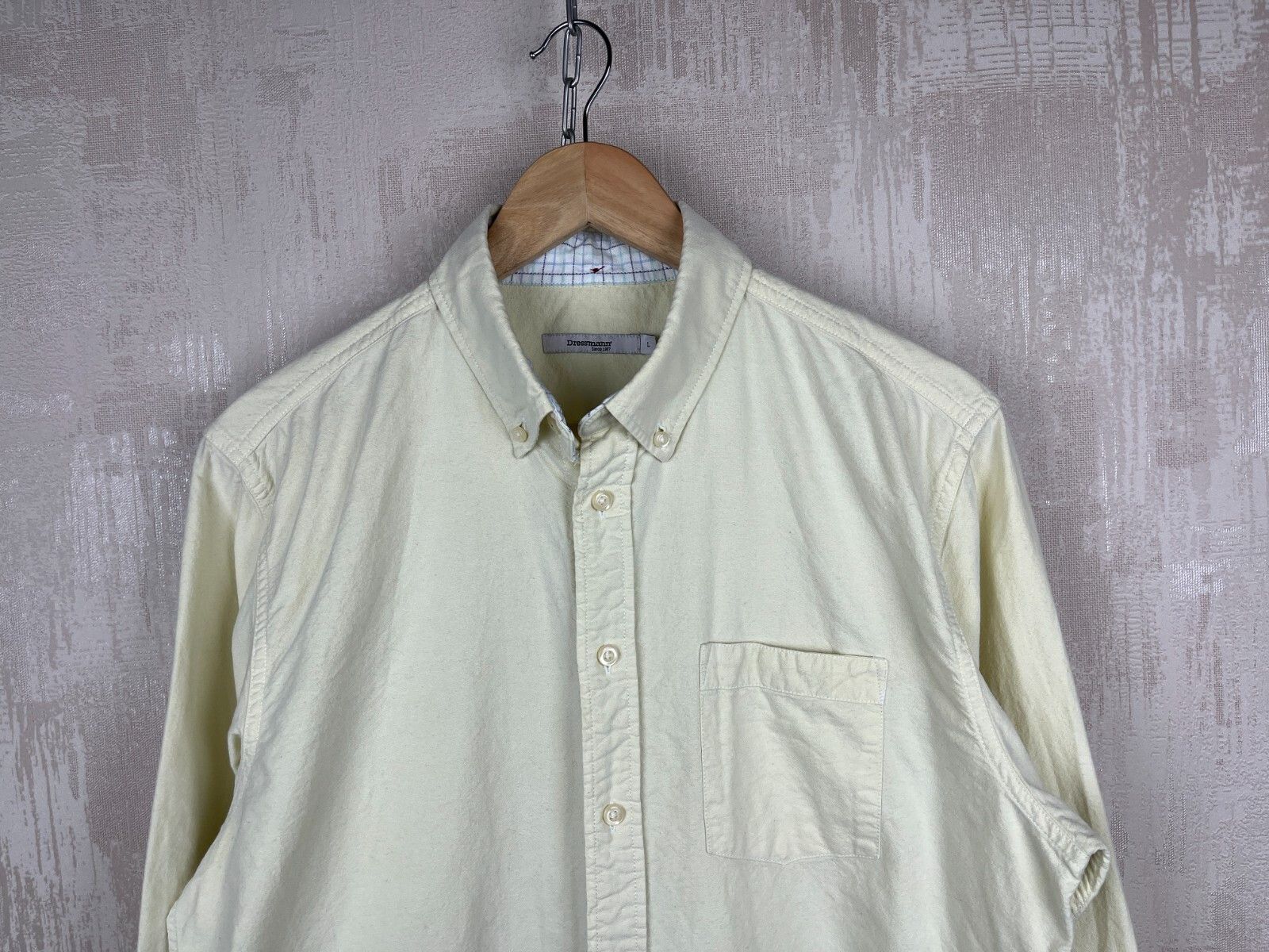 Other Dressmann Button Down Pocket Long Sleeve Shirt Light Yellow Size US L / EU 52-54 / 3 - 4 Thumbnail