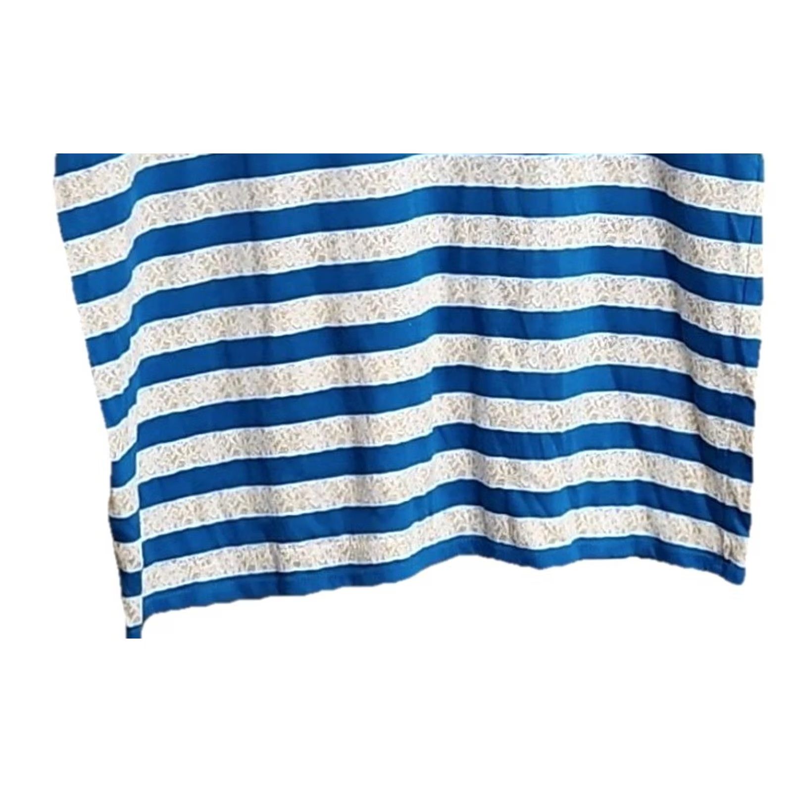Jones New York Jones New York Sport Blue White Striped Top Medium T-Shirt Knit Cotton Blend Women Crew Neck Short Sleeve Coastal Chic Mens? No Size M / US 6-8 / IT 42-44 - 6 Thumbnail