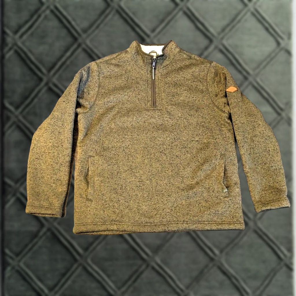 Orvis VINTAGE ORVIS Mens XLarge Olive Green Pullover Sweater 1/4 Zip Sherpa Lining Size US XL / EU 56 / 4 - 1 Thumbnail