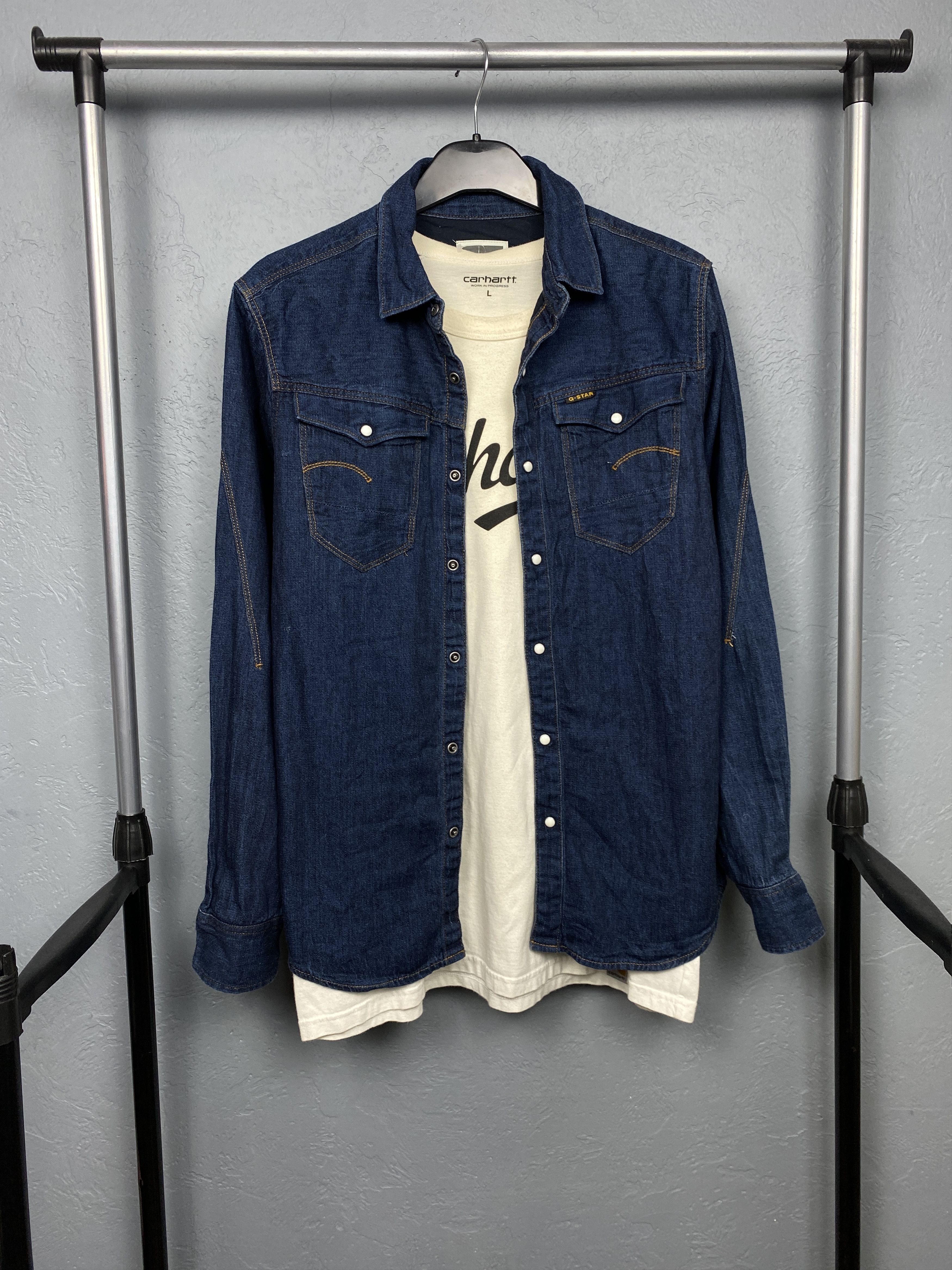 G-Star G Star Raw Mens Arc 3D Denim Shirt Size US M / EU 48-50 / 2 - 1 Thumbnail