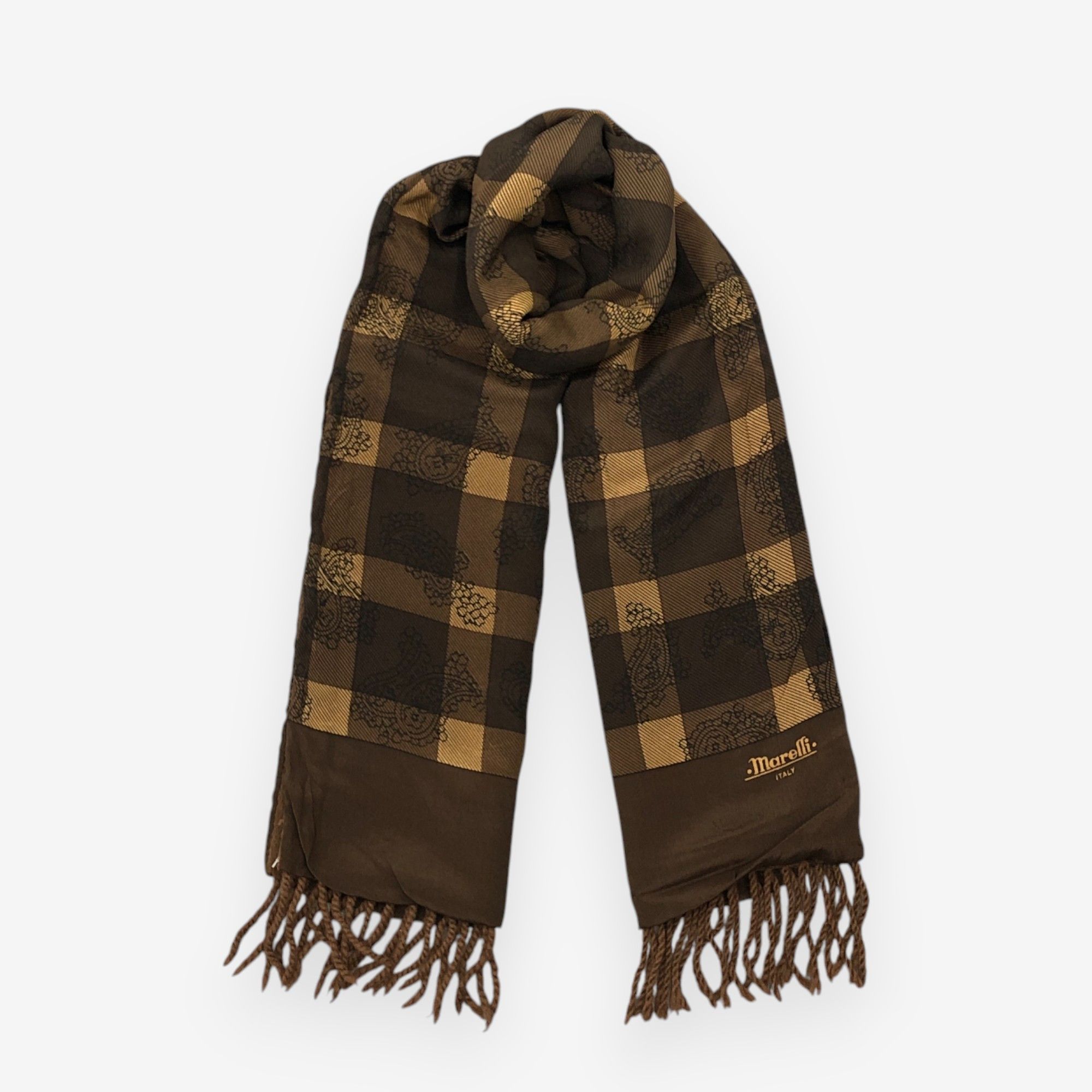 Japanese Brand Vintage Marelli Scarf Muffler Wool Plaid Winter Scarves Size ONE SIZE - 1 Thumbnail