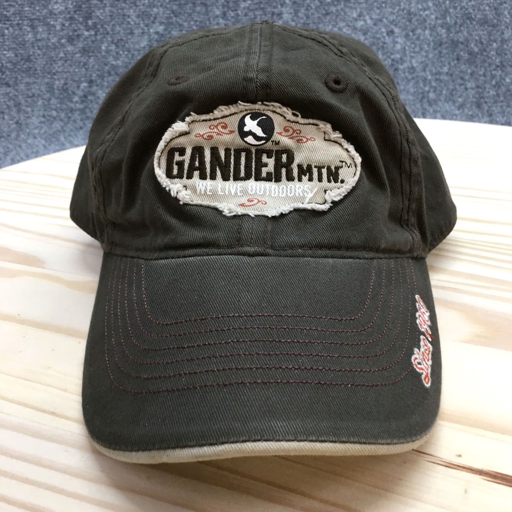 Logo 7 Gander Mountain Baseball Cap Hat Mens OS Adjustable Curved Brim Embroidered Logo Brown Size ONE SIZE - 2 Thumbnail
