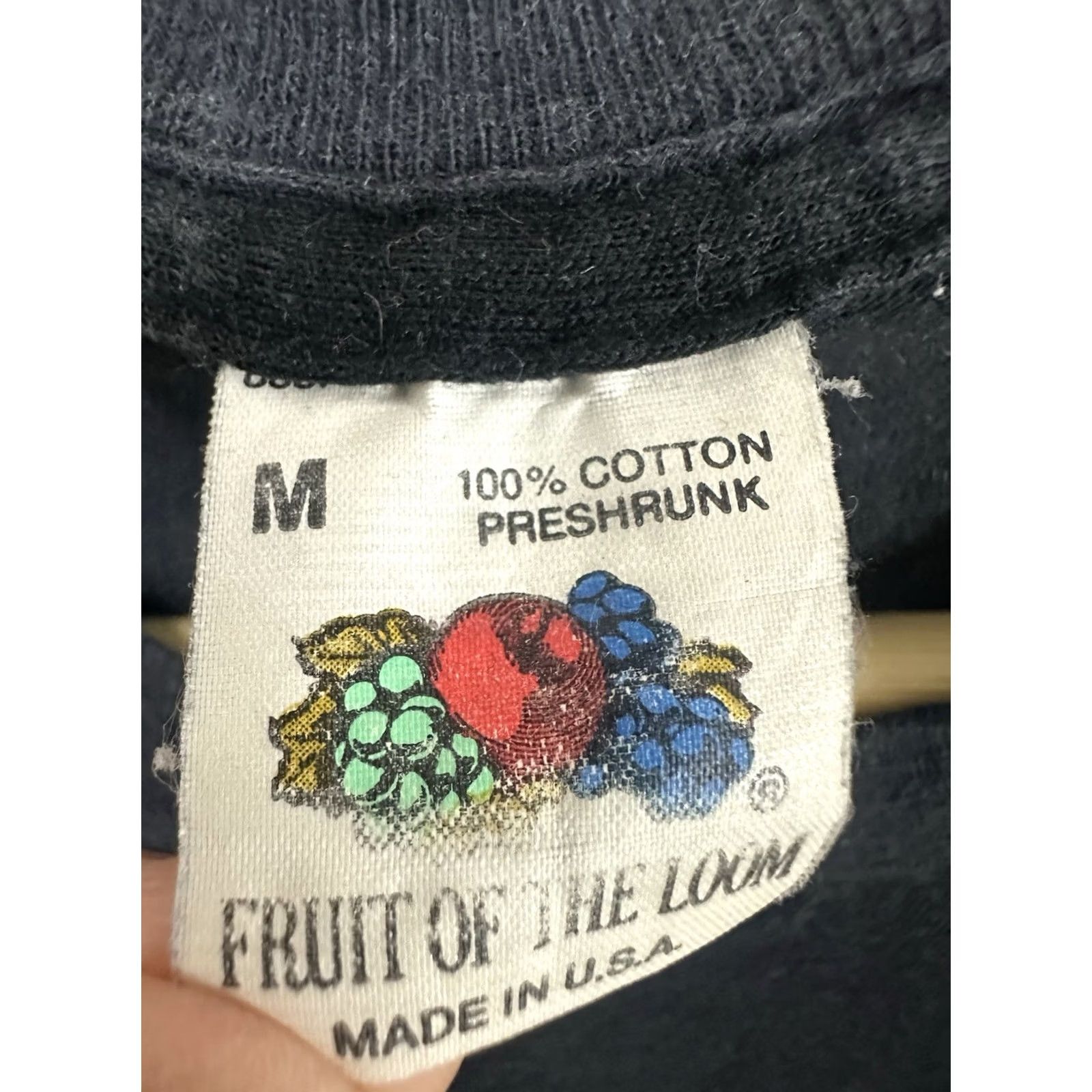 Fruit Of The Loom VTG 80s Abstract Art Spiral Triangle Trippy Vision Skate Surf T-Shirt M Black Mens Fruit of the Loom Size US M / EU 48-50 / 2 - 4 Thumbnail