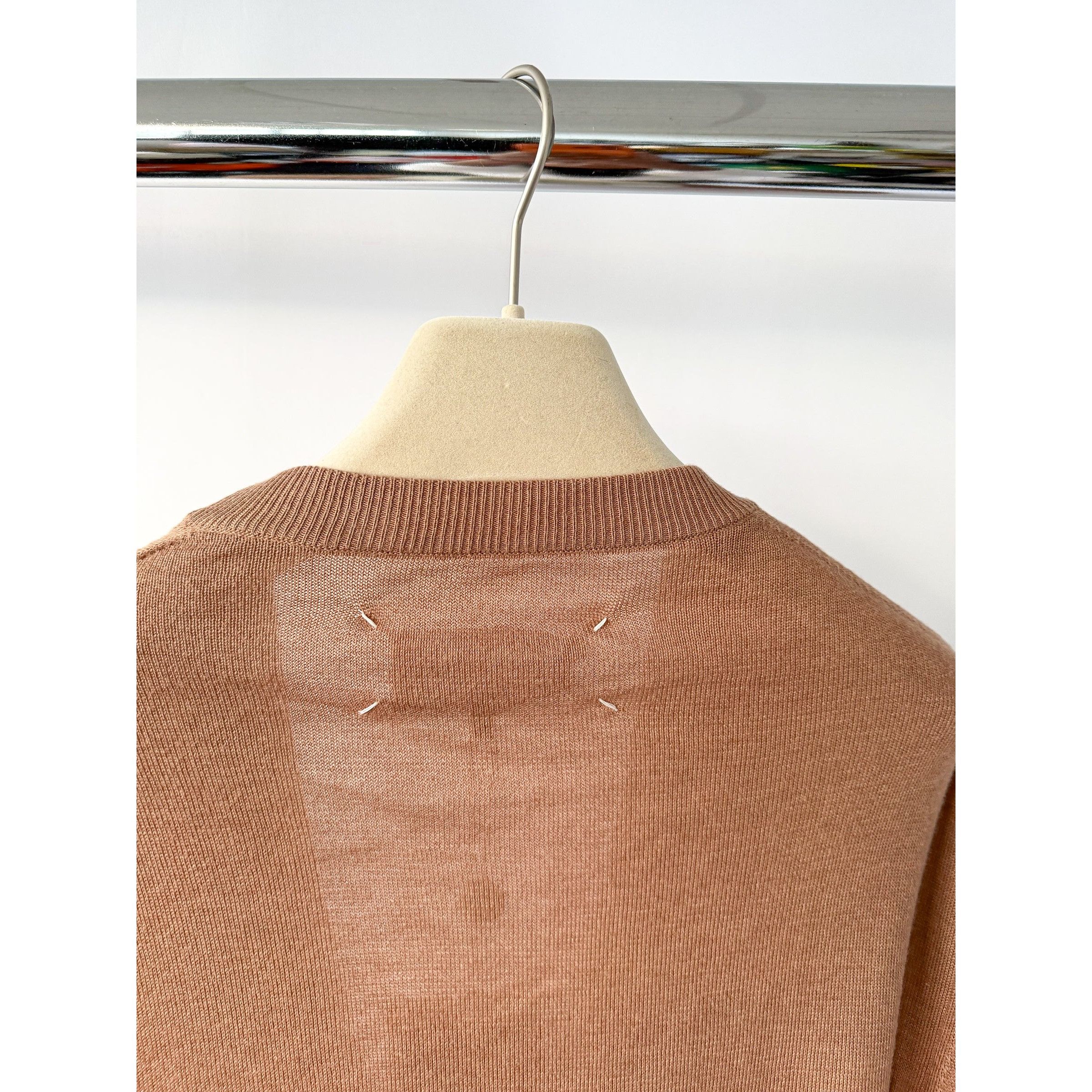Maison Margiela MAISON MARTIN MARGIELA Brown Cotton Wool Cardigan With Elbow Size US XL / EU 56 / 4 - 6 Thumbnail