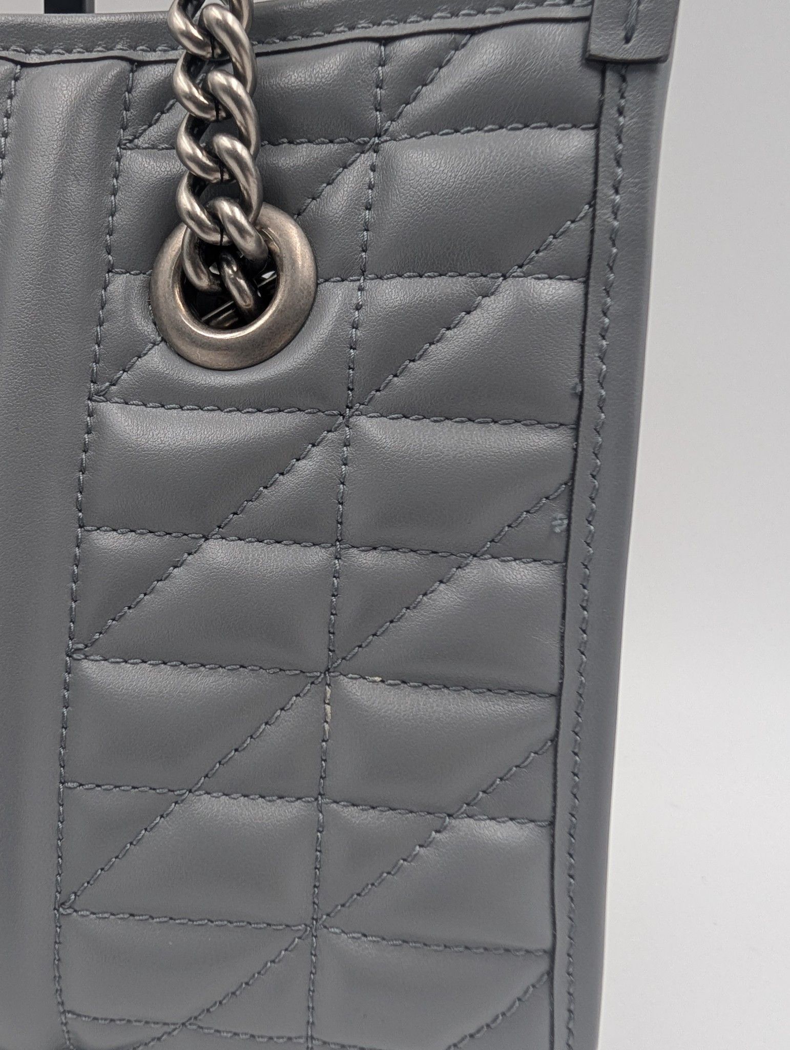 Gucci Grey GG Marmont Silver Medium Chain Shoulder Bag Size ONE SIZE - 8 Thumbnail