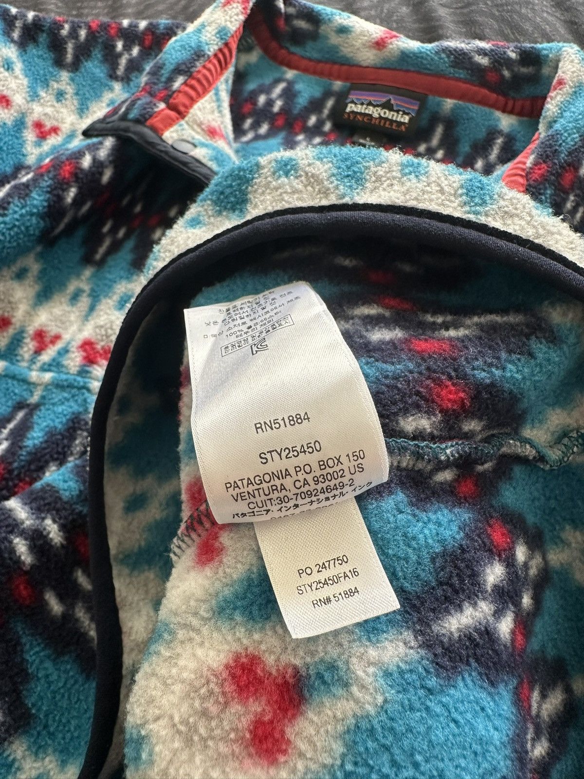 Patagonia Patagonia Synchilla Snap-T Fleece – Blue/Nordic Pattern Size US L / EU 52-54 / 3 - 8 Thumbnail