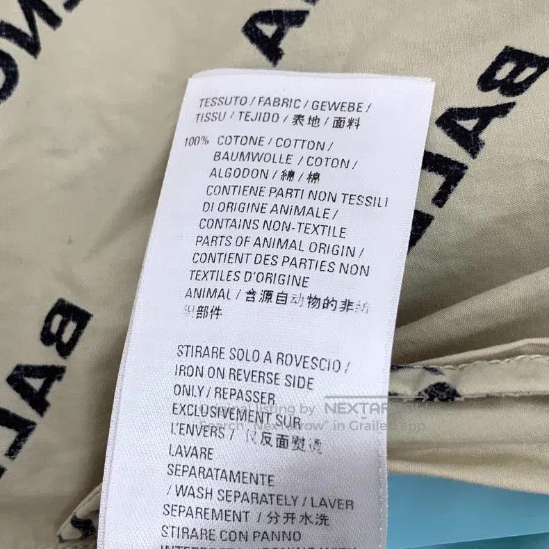 Balenciaga Balenciaga Khaki logo lettering print cotton long-sleeve a Size XXS / US 00 / IT 34 - 8 Thumbnail