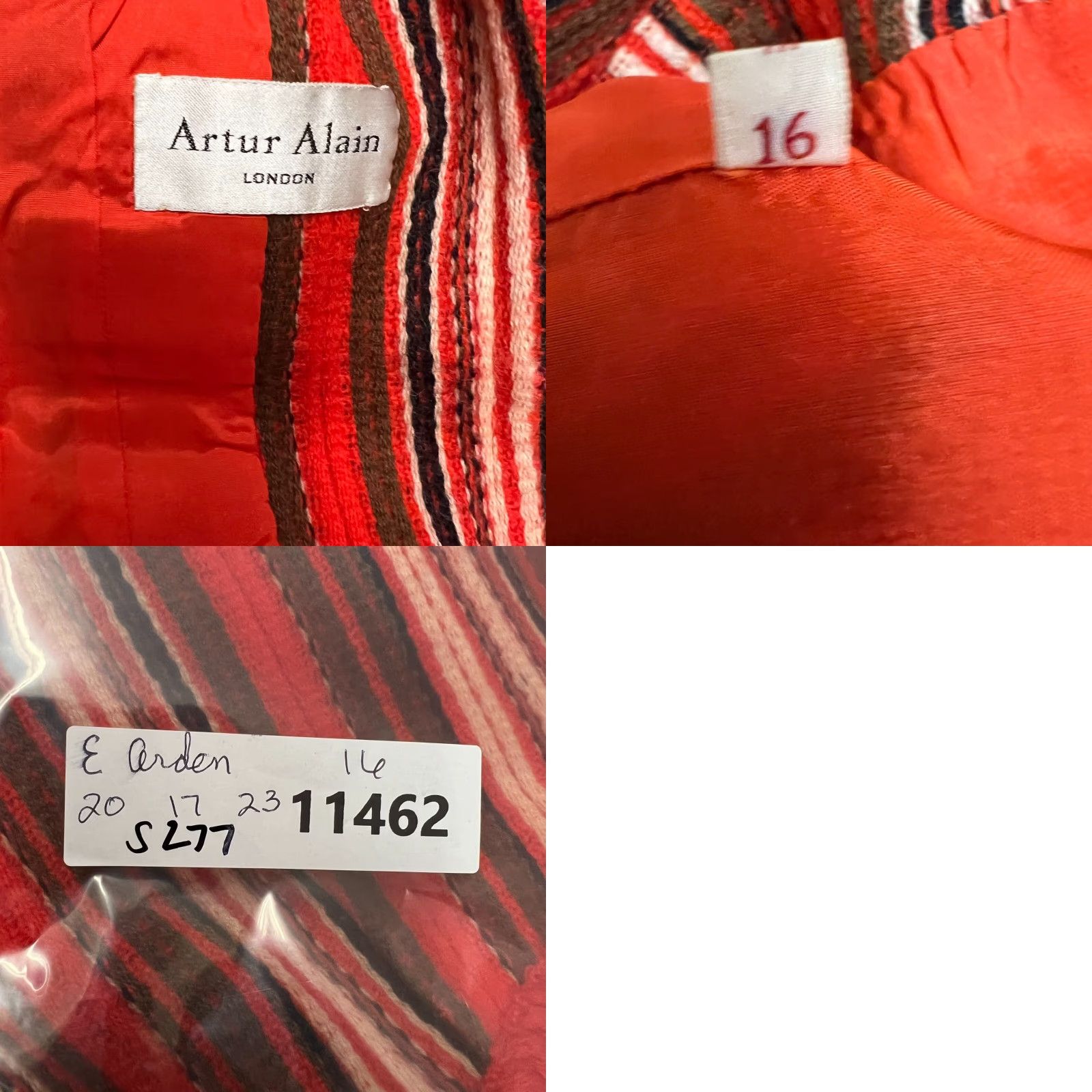 Vintage VINTAGE Elizabeth Arden London Stripped Tweed Jacket Womens SZ 16 Orange Size XXL / US 16-18 / IT 52-54 - 8 Thumbnail