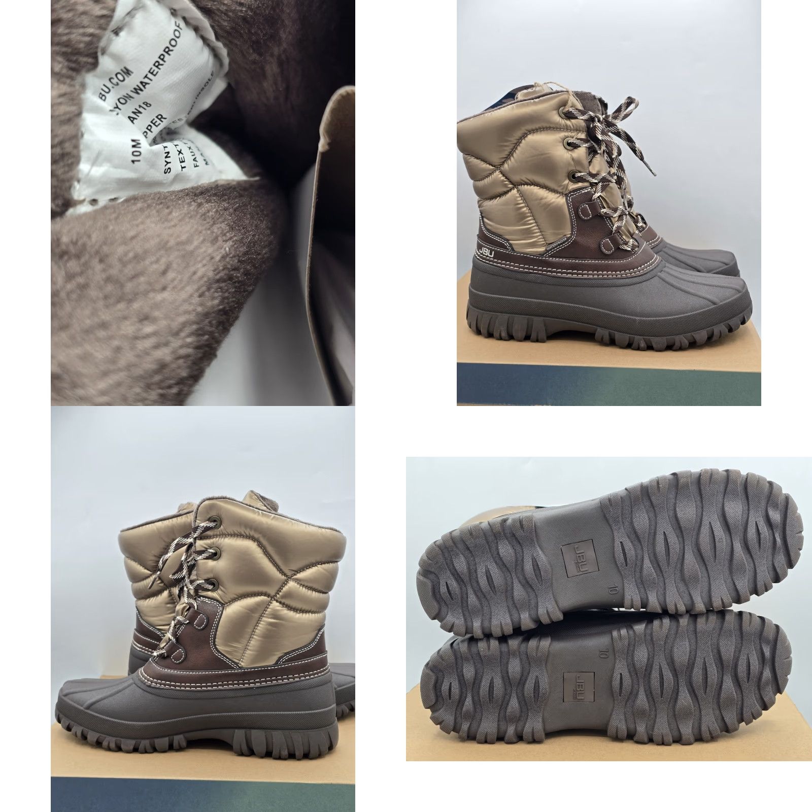Vintage JBU by Jambu Canyon Waterproof Boots Womens Bronze Dark Brown Sz 10 M Winter Casual Walking Size US 10 / IT 40 - 8 Thumbnail