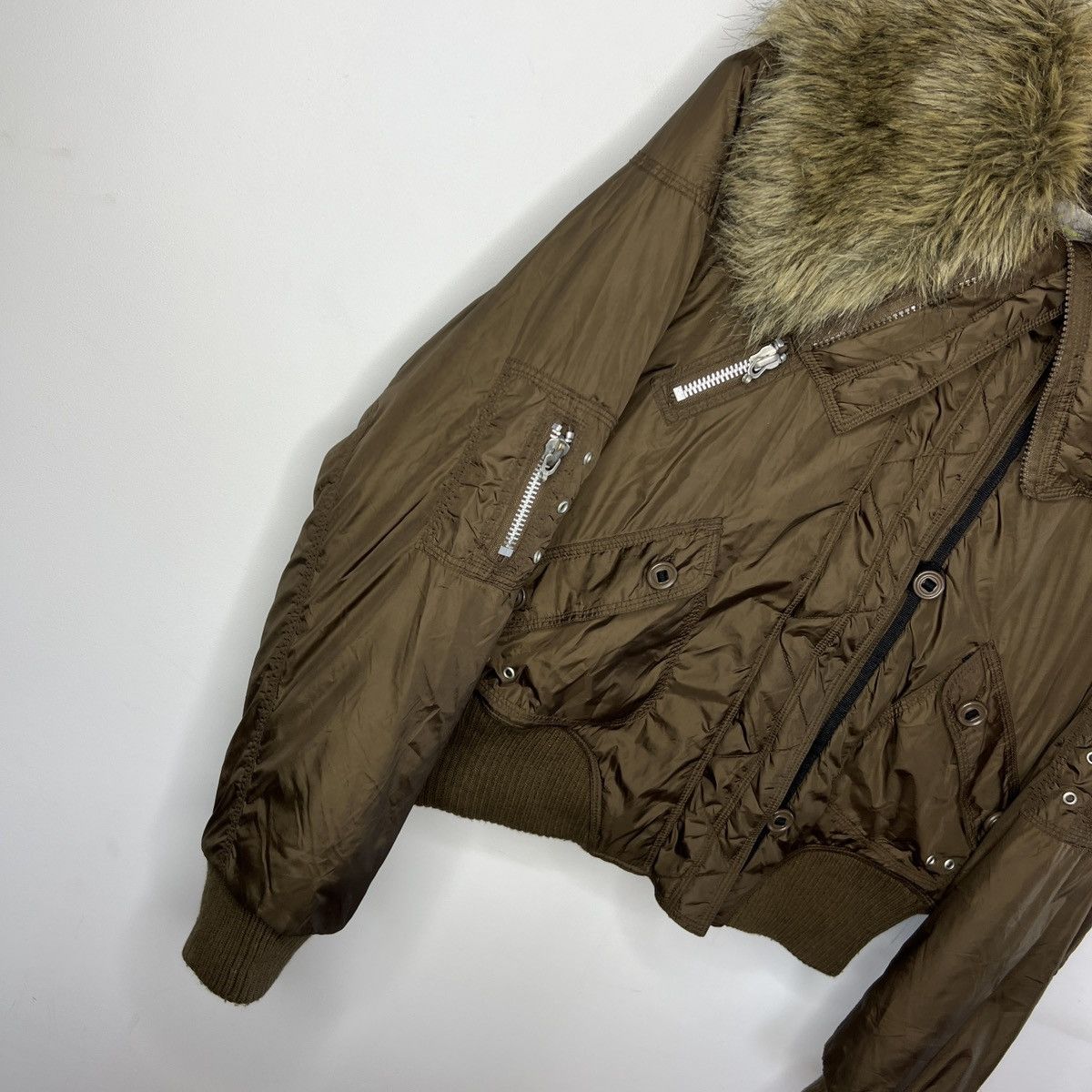 Hysteric Glamour × Japanese Brand × Le Grande Bleu (L.G.B.) Women's Boxy Cropped Avant Garde Faux Fur Jacket Size M / US 6-8 / IT 42-44 - 4 Thumbnail