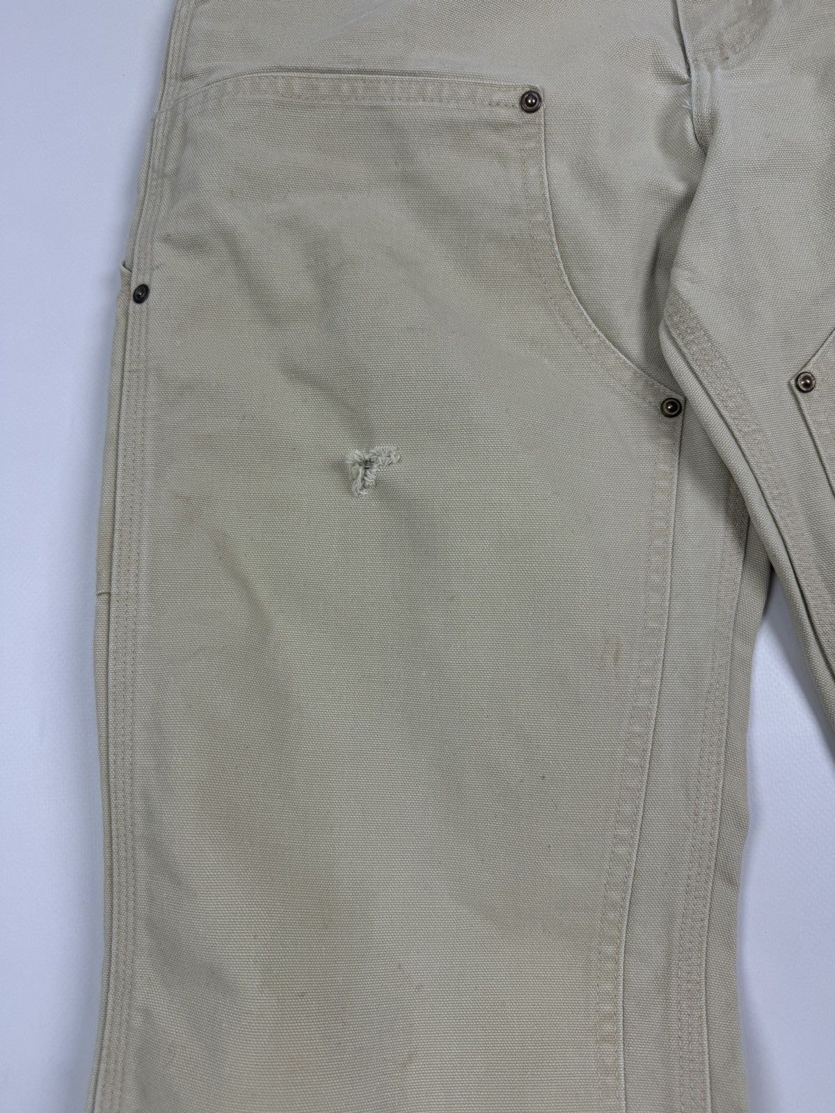 Carhartt 90’s Vintage Carhartt Distressed Double Knee Tan Work Pants Size US 31 - 8 Thumbnail