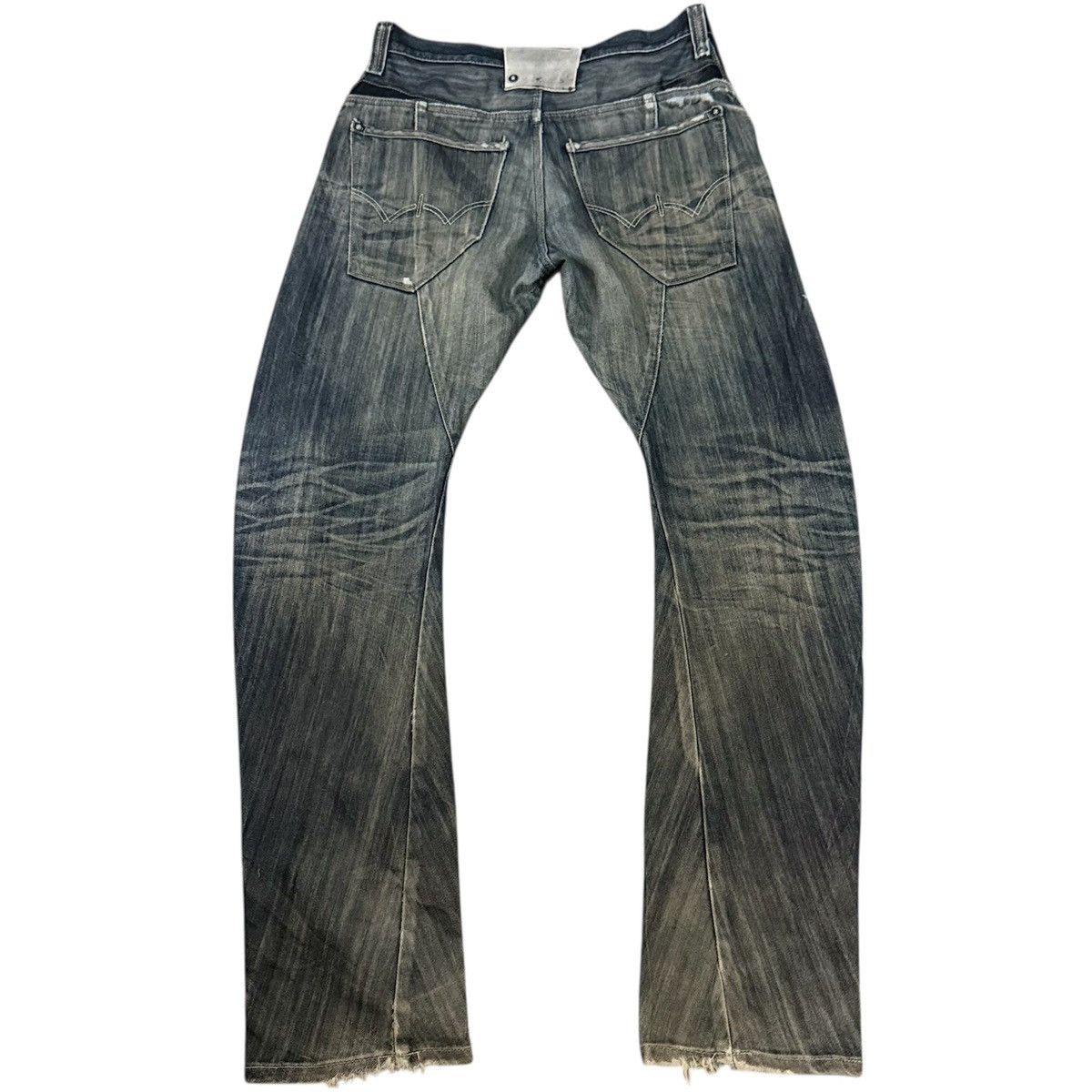 Edwin 🇯🇵 Vintage 90s Japanese Distressed Edwin Curve Black Denim Size US 31 - 3 Thumbnail